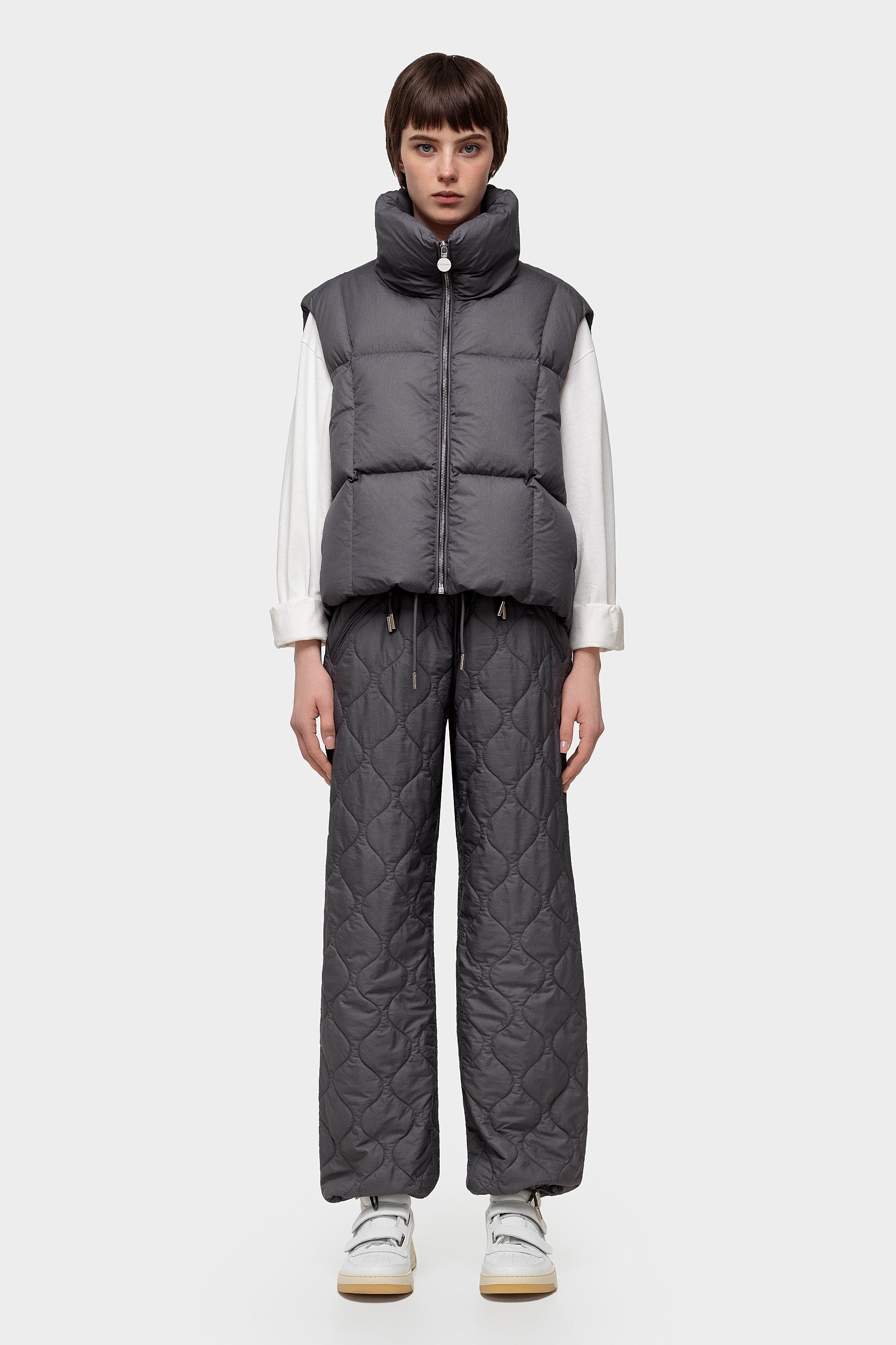 Zip Vest Ketchup Grey