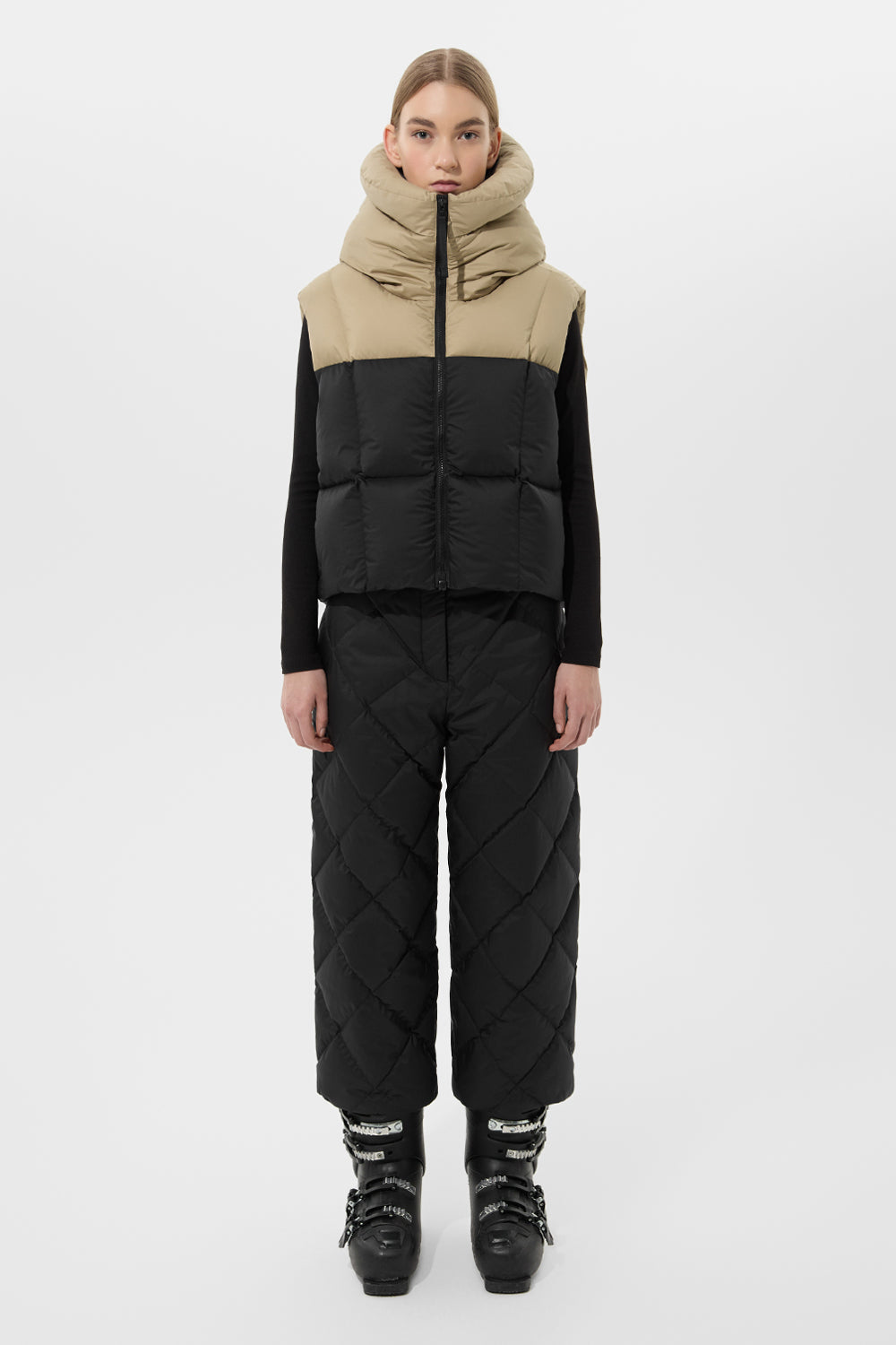 DOUBLE APRES SKI WENDY VEST TEC PT BEIGE + BLACK