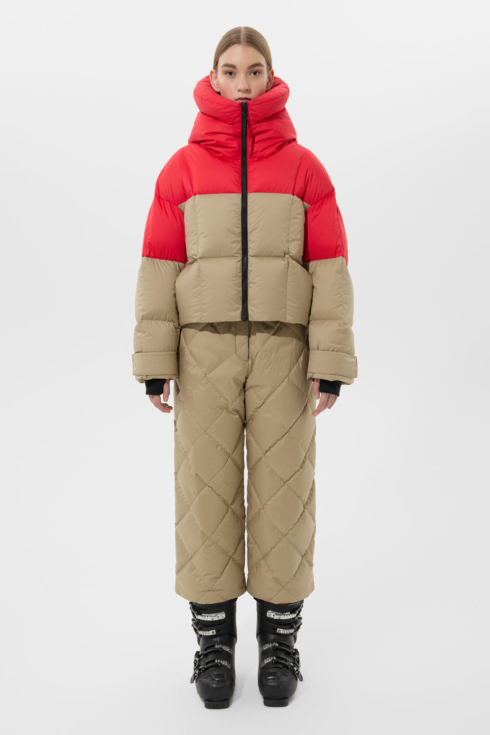 DOUBLE APRES SKI WENDY JACKET TEC PT RED + BEIGE