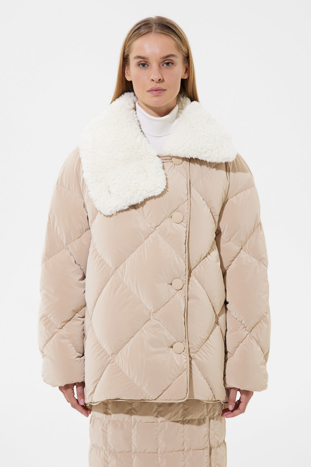 Shearling Queen Jacket Powder Ivory