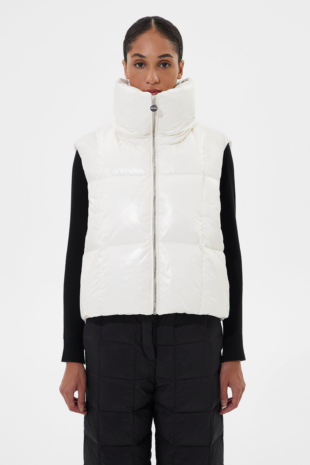 Zip Vest Silky White