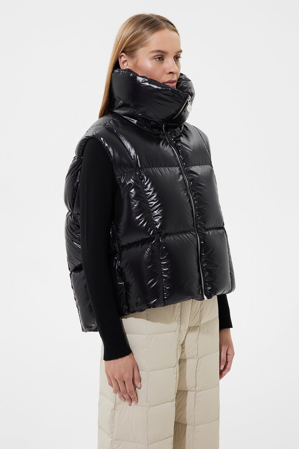 Zip Vest Silky Black