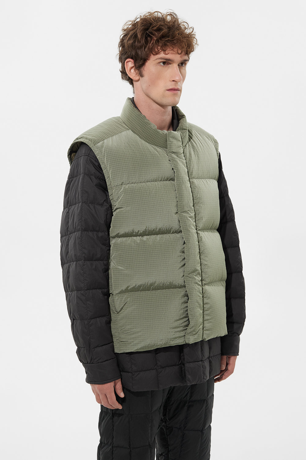 Cloud Vest Man Rib Khaki