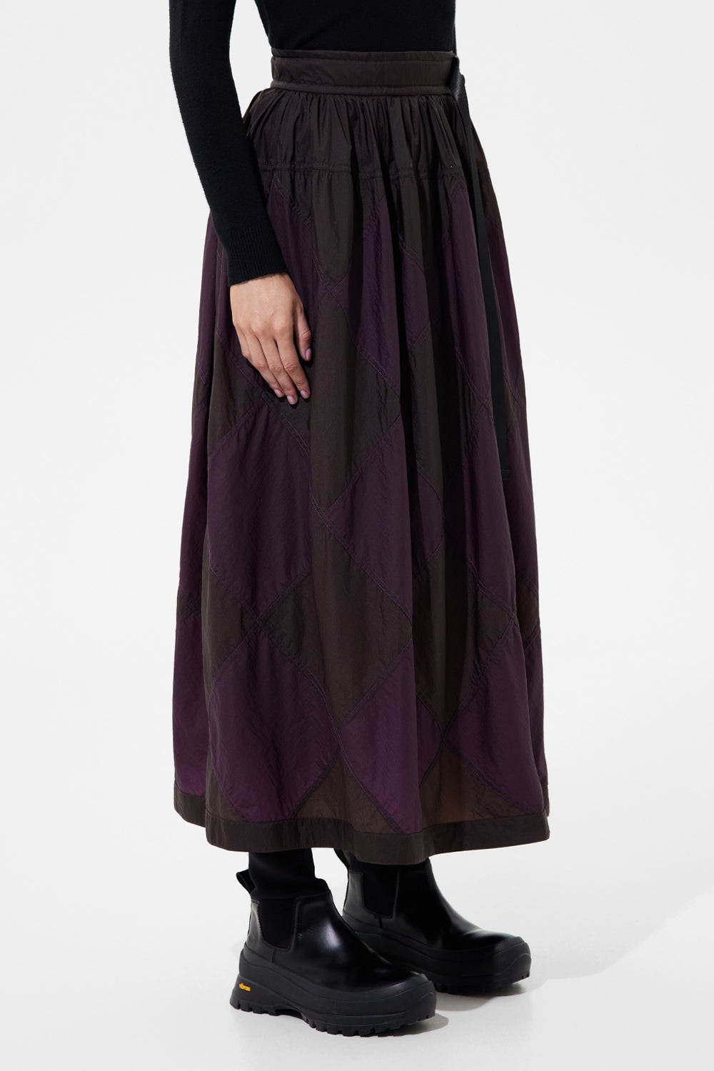 Diamond Balloon Skirt Micro Pomegranate + Micro Brown