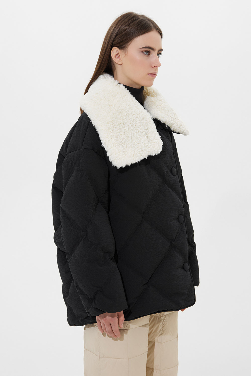 SHEARLING QUEEN STEFANIA BLACK
