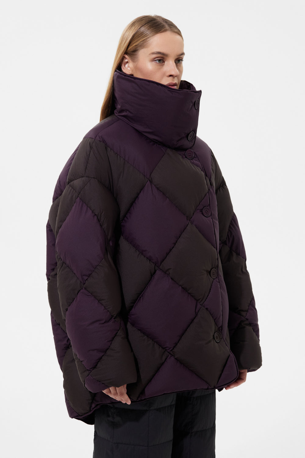 Diamond Cozy Queen Jacket Micro Pomegranate + Micro Brown