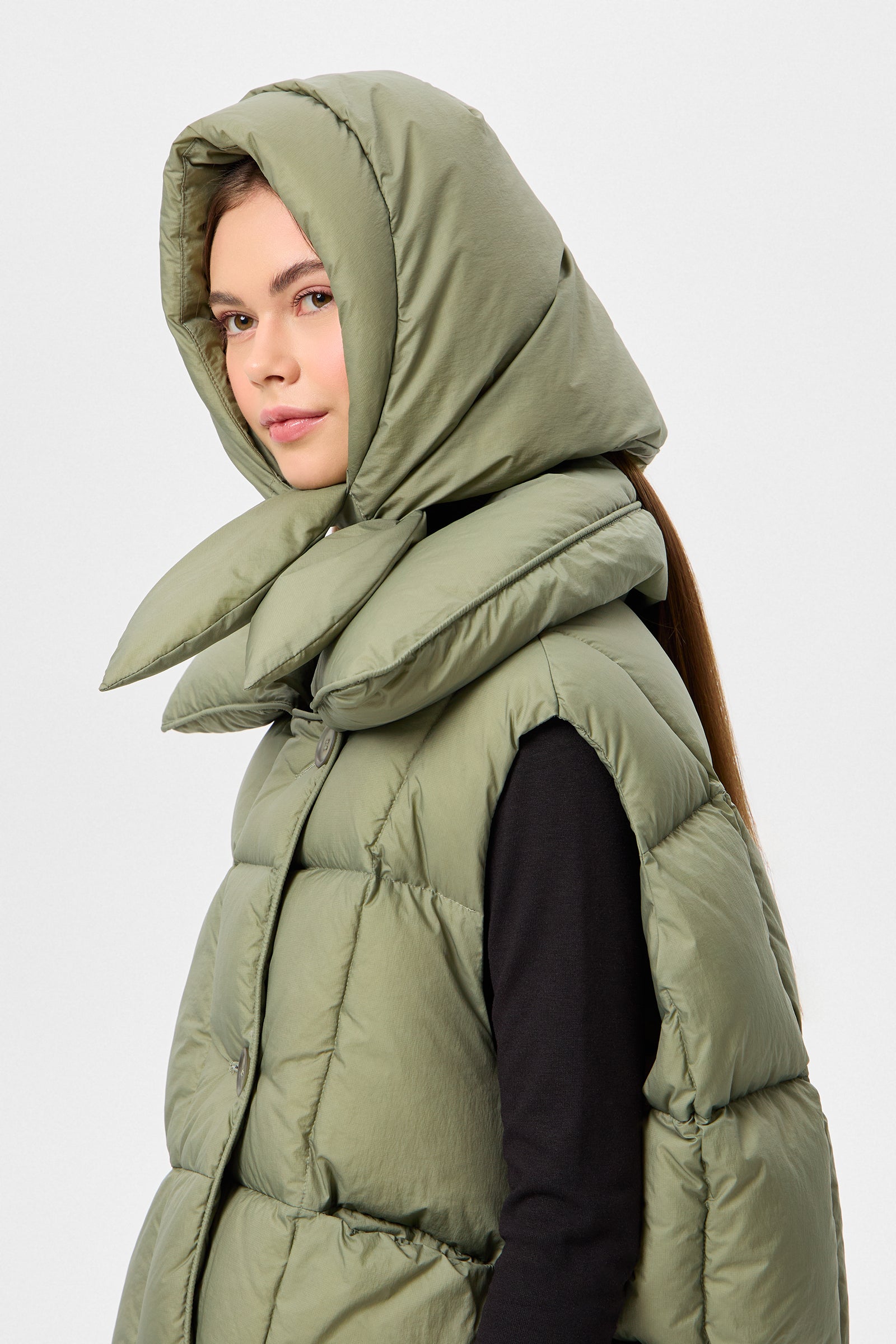 HUSTKA HOOD MICRO OLIVE GREEN