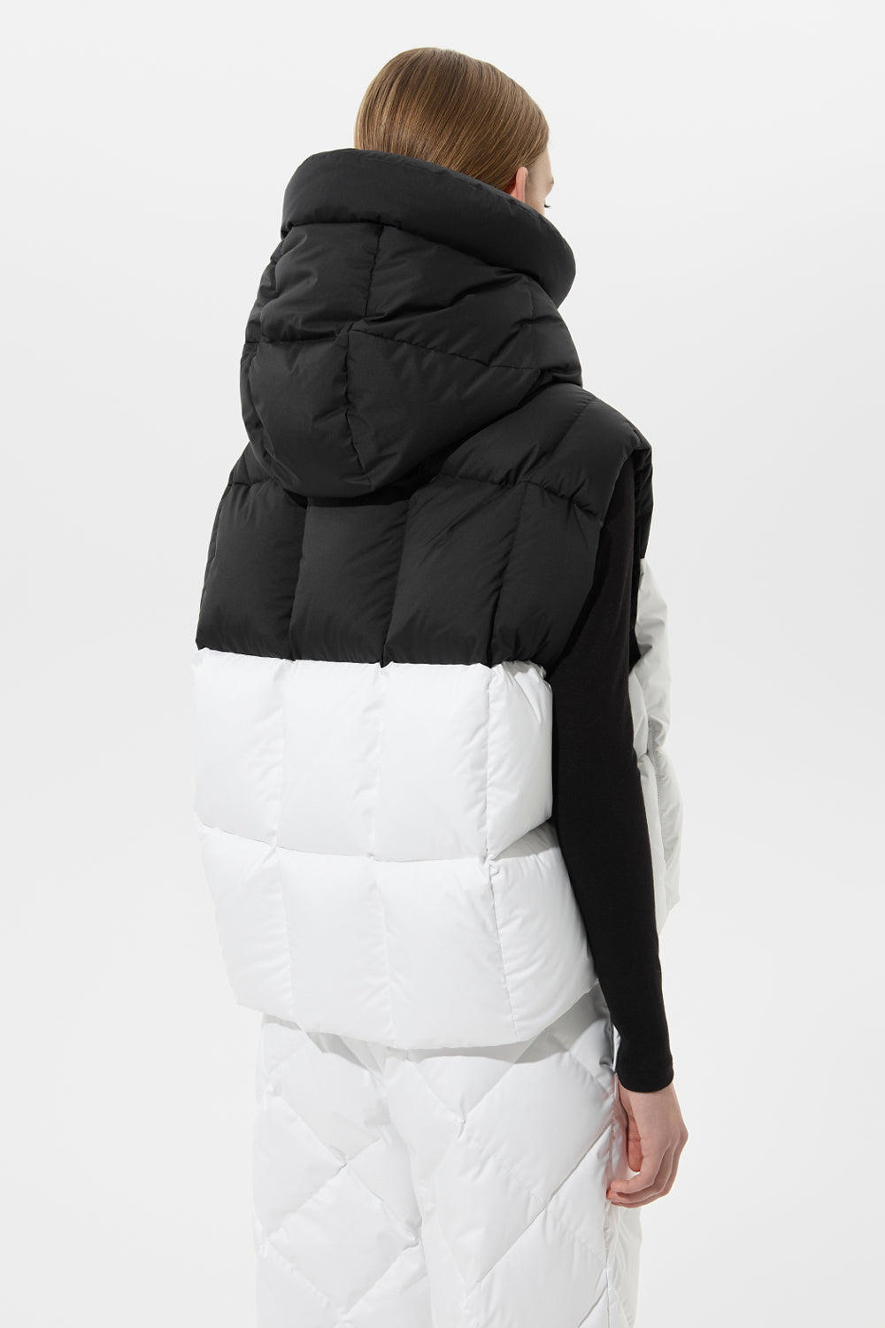 DOUBLE APRES SKI WENDY VEST TEC PT BLACK + WHITE