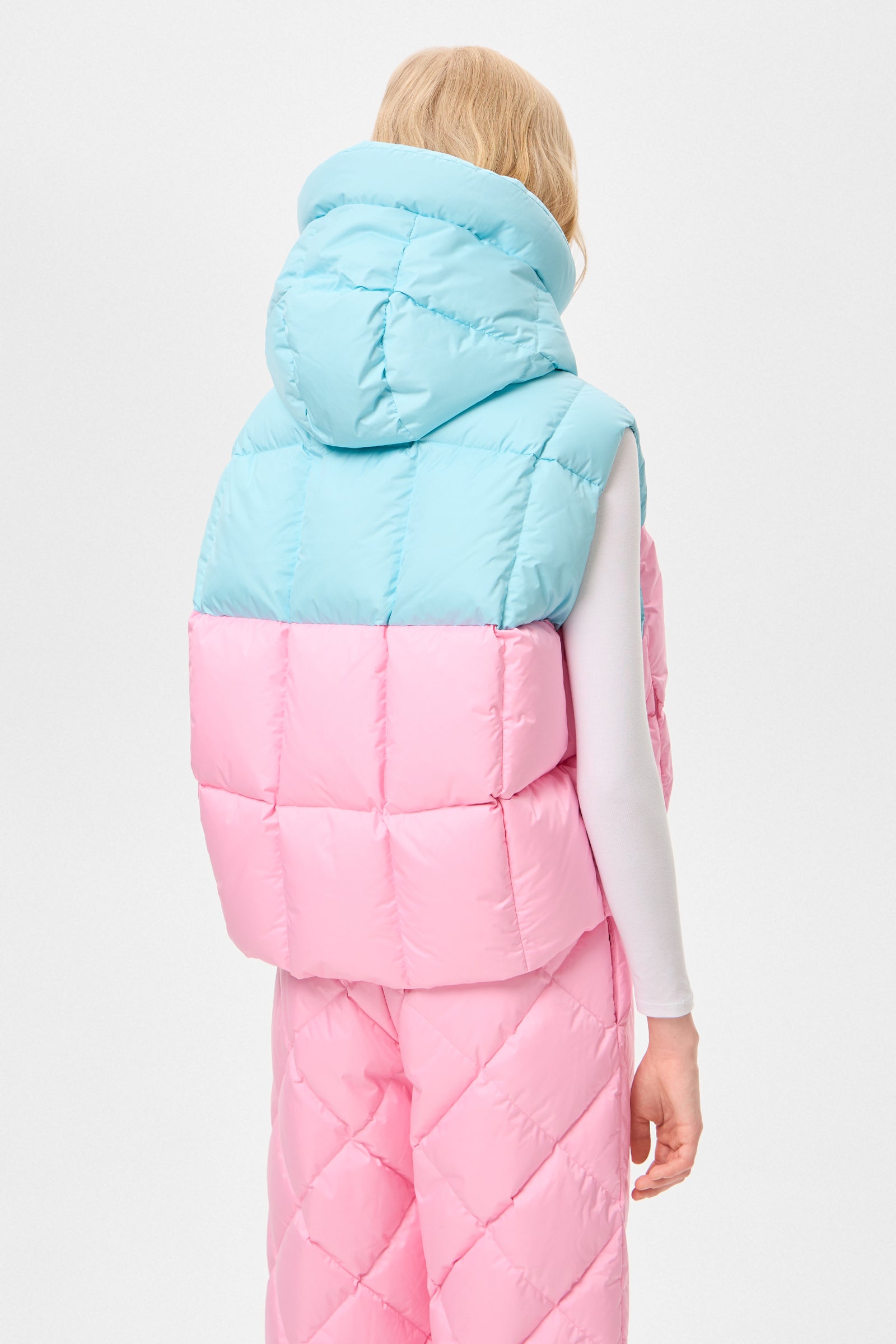 DOUBLE APRES SKI WENDY VEST TEC AQUA + PINK