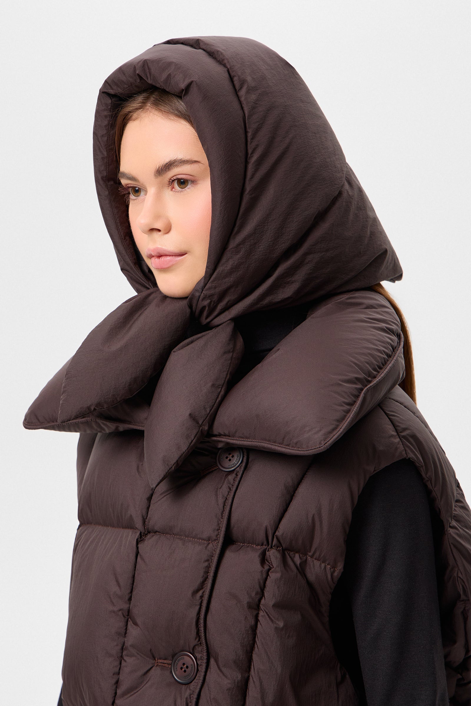 HUSTKA HOOD MICRO BROWN