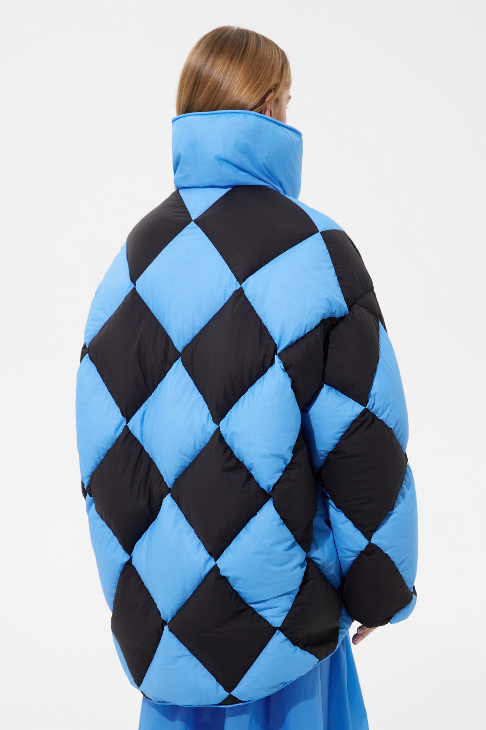 Diamond Cozy Queen Jacket Micro Black + Micro Bright Blue