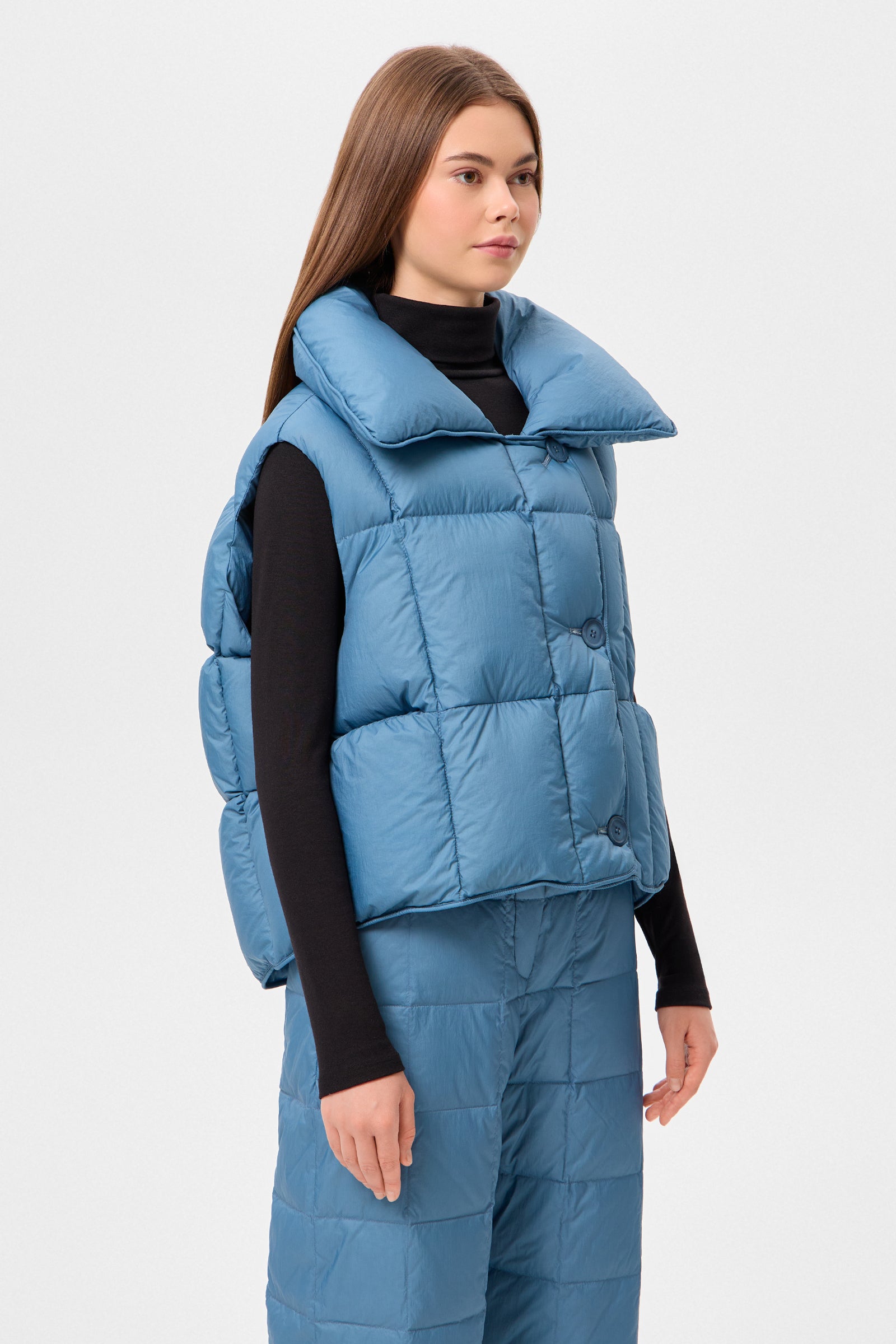 COZY CLOUD VEST MICRO STONE BLUE