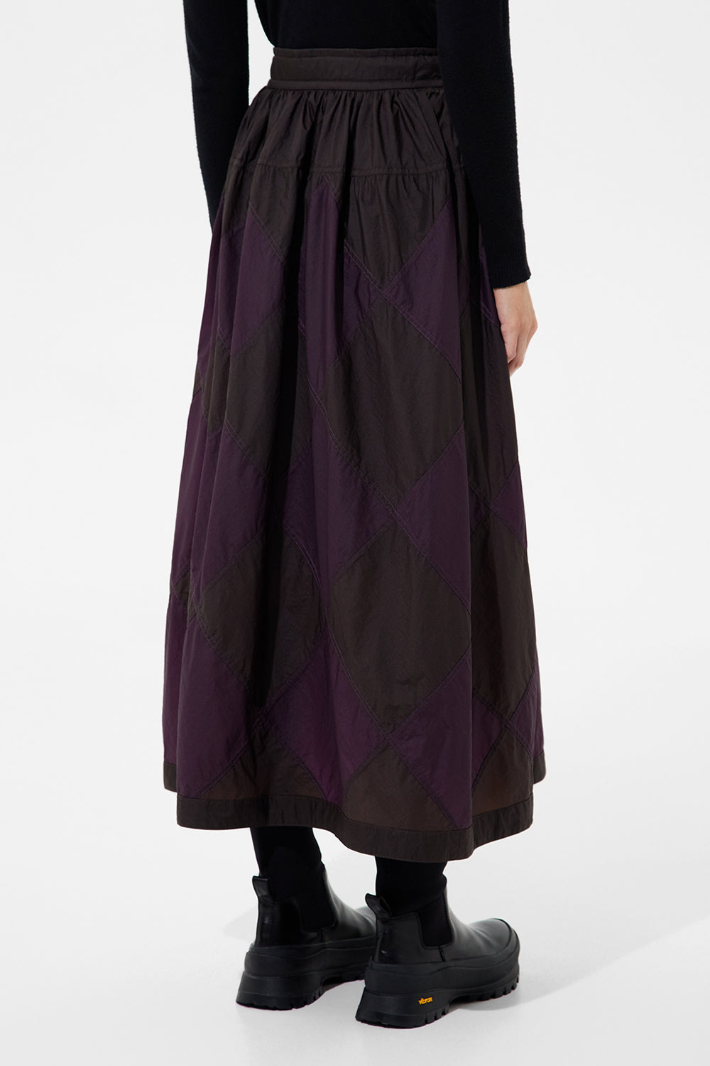 Diamond Balloon Skirt Micro Pomegranate + Micro Brown