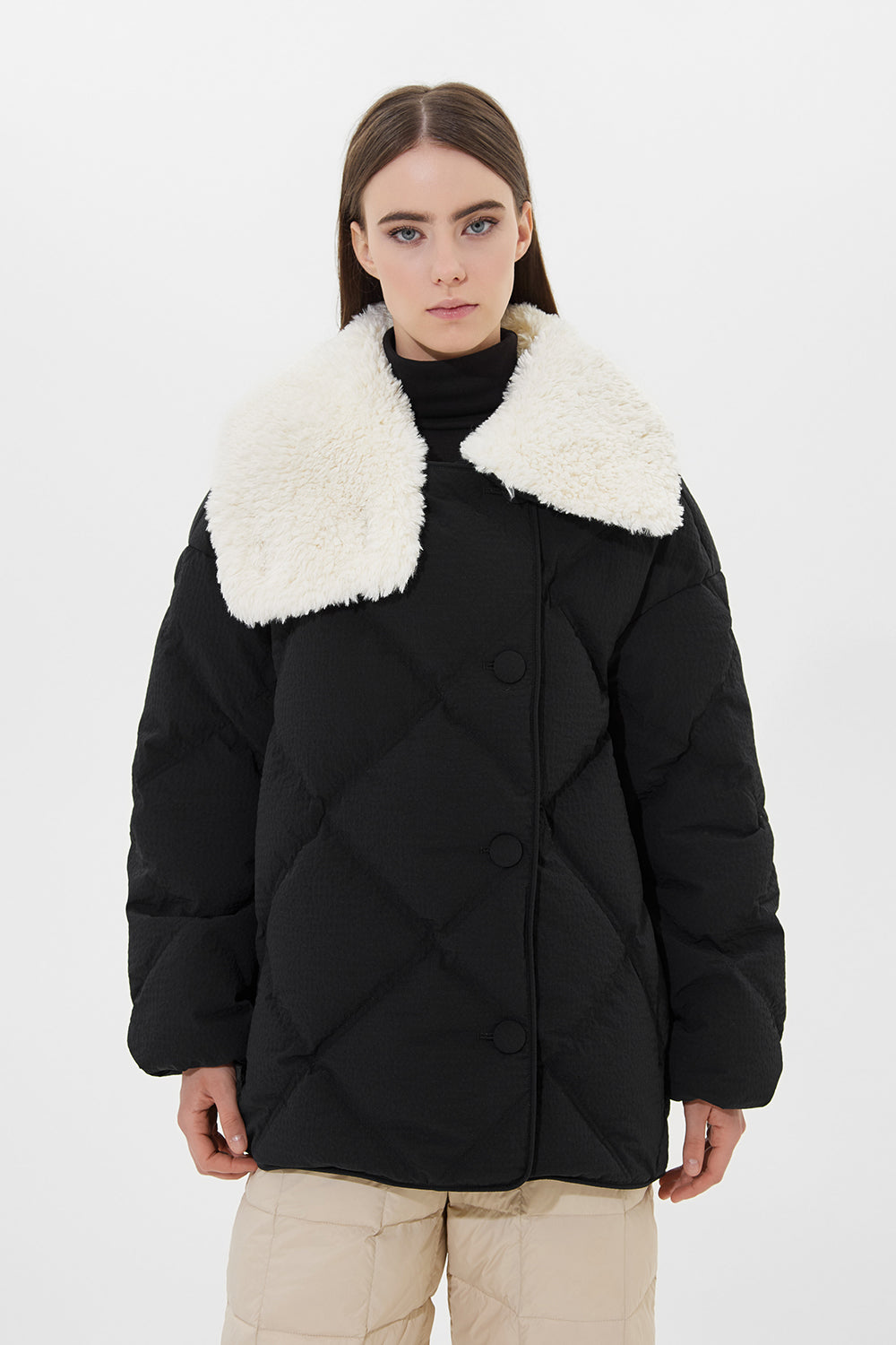SHEARLING QUEEN STEFANIA BLACK