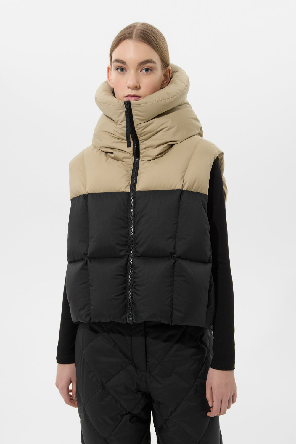 DOUBLE APRES SKI WENDY VEST TEC PT BEIGE + BLACK
