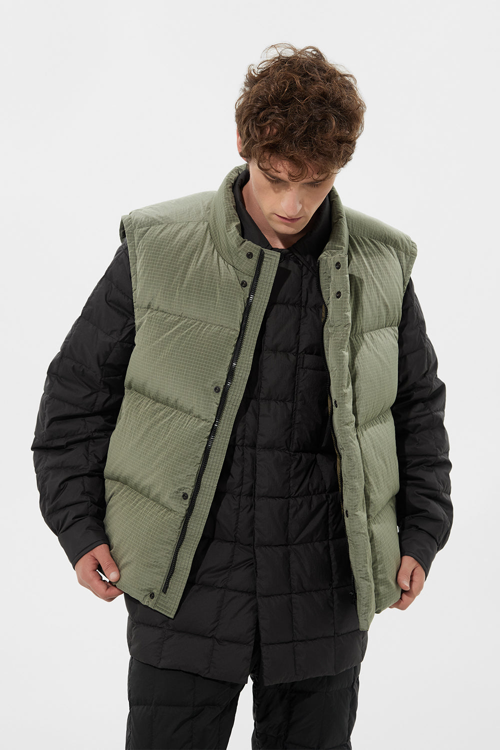 Cloud Vest Man Rib Khaki