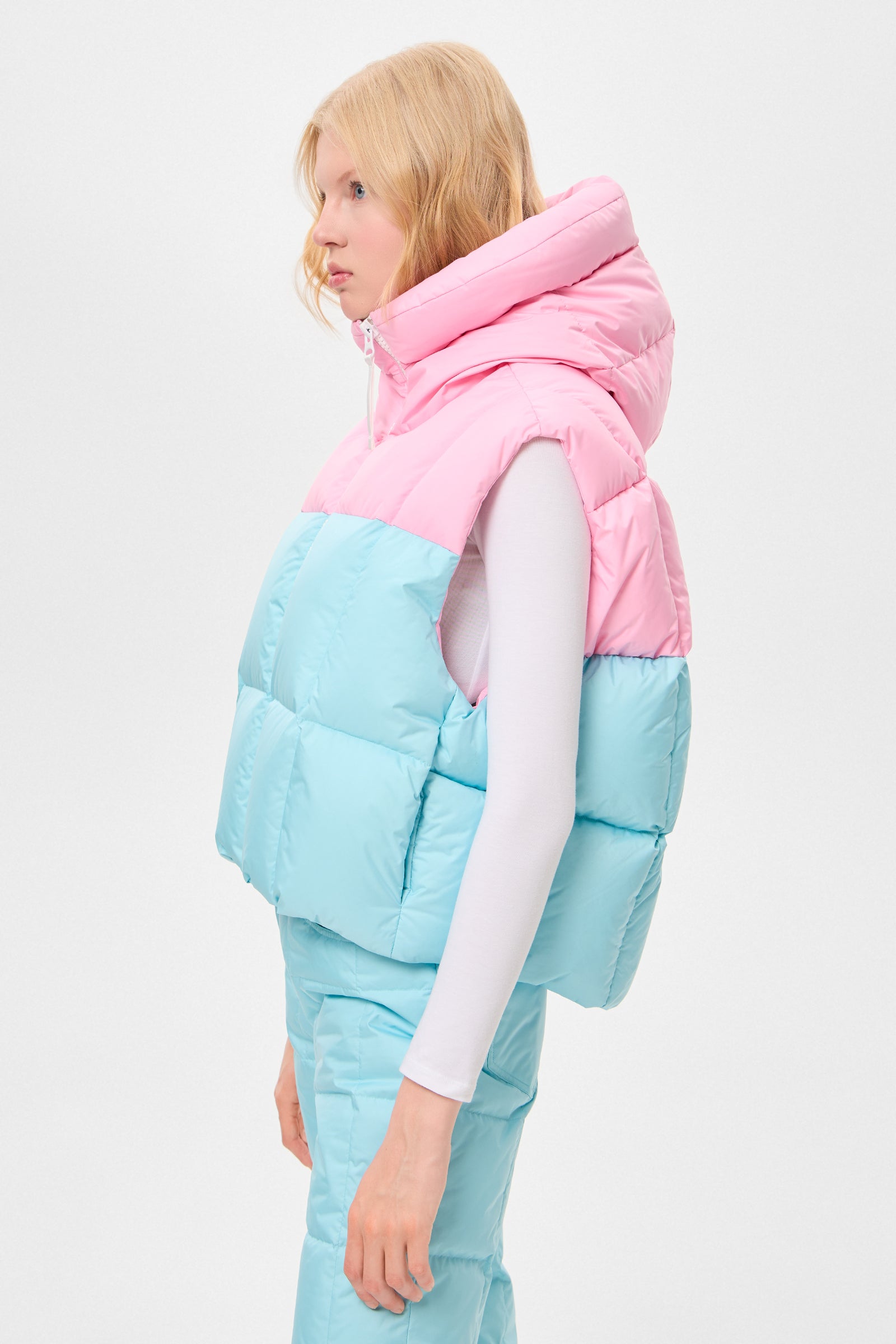 DOUBLE APRES SKI WENDY VEST TEC PINK + AQUA