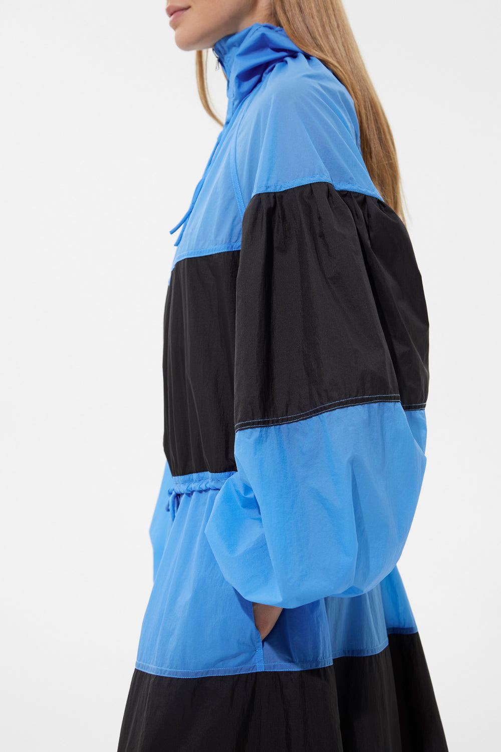 Stripe Dress Micro Bright Blue + Micro Black