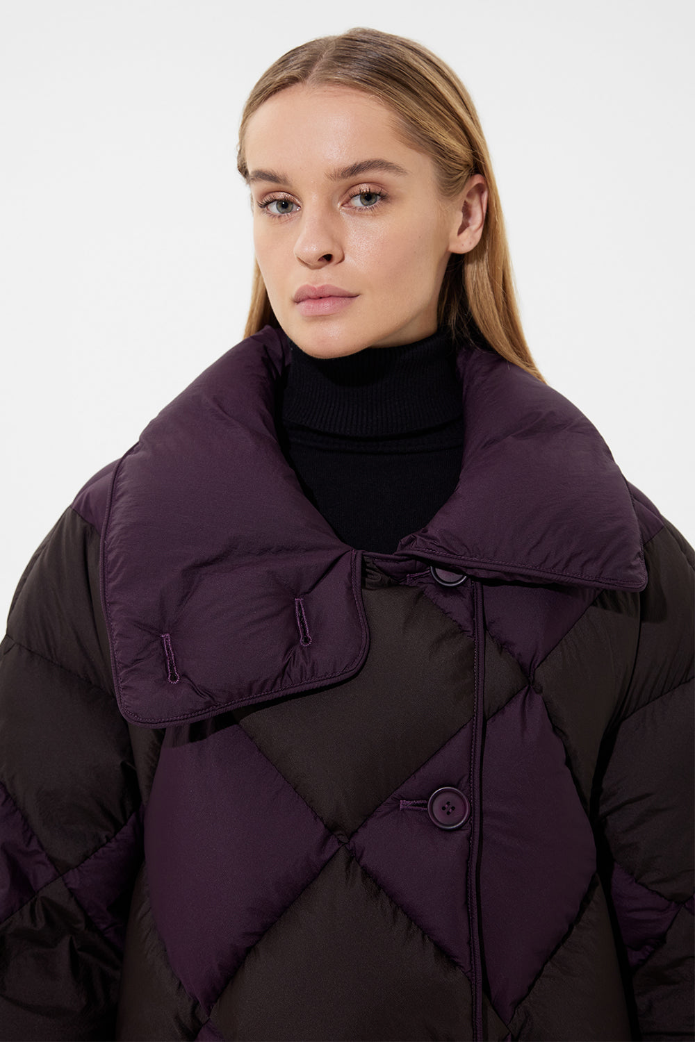 Diamond Cozy Queen Jacket Micro Pomegranate + Micro Brown