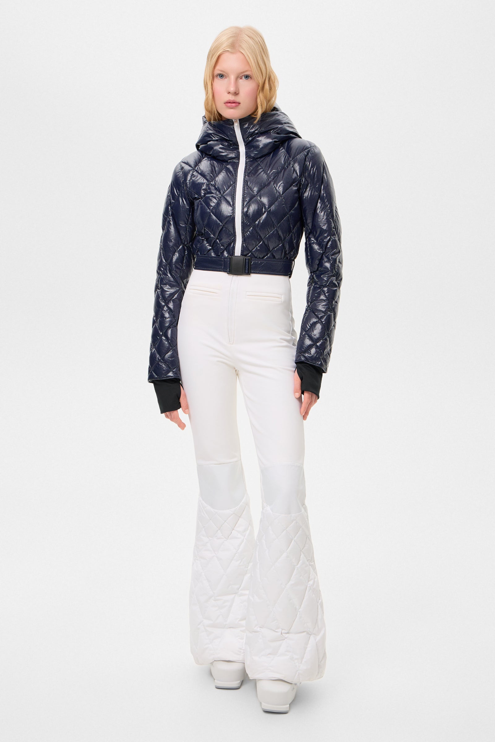 APRES SKI STARDUST OVERALL GLITTER NAVY + SHELL WHITE