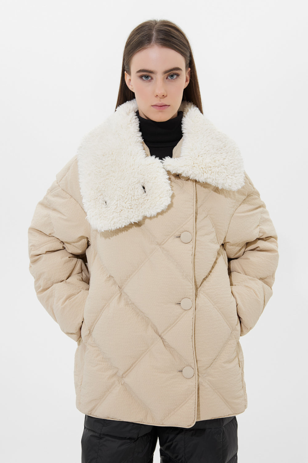 SHEARLING QUEEN STEFANIA CREAM