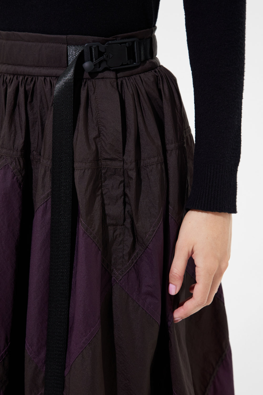 Diamond Balloon Skirt Micro Pomegranate + Micro Brown