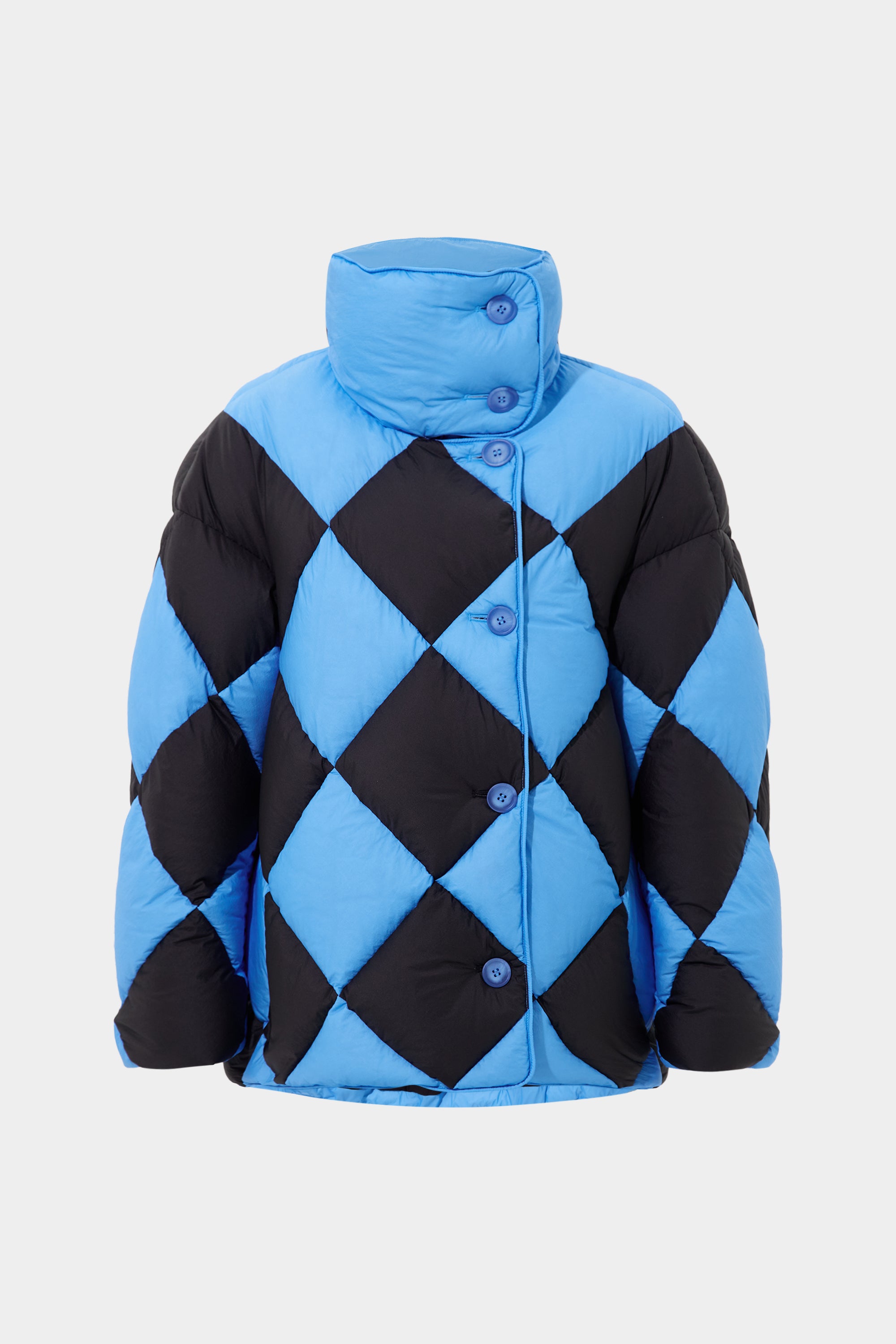Diamond Cozy Queen Jacket Micro Black + Micro Bright Blue
