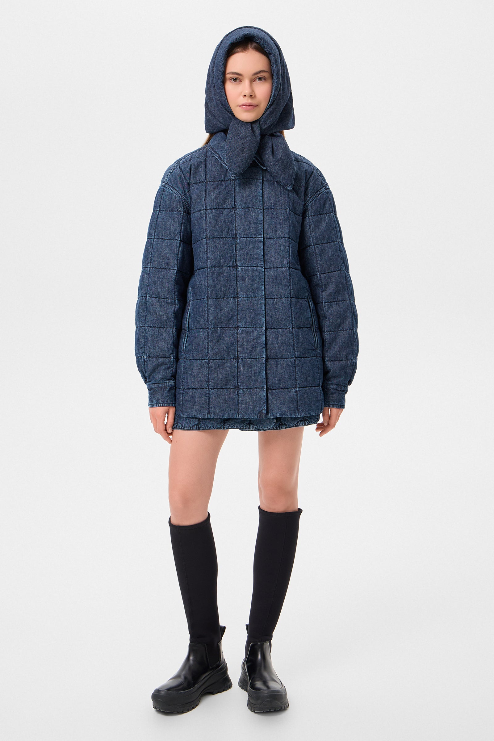 DENIM HUSTKA HOOD BLUE