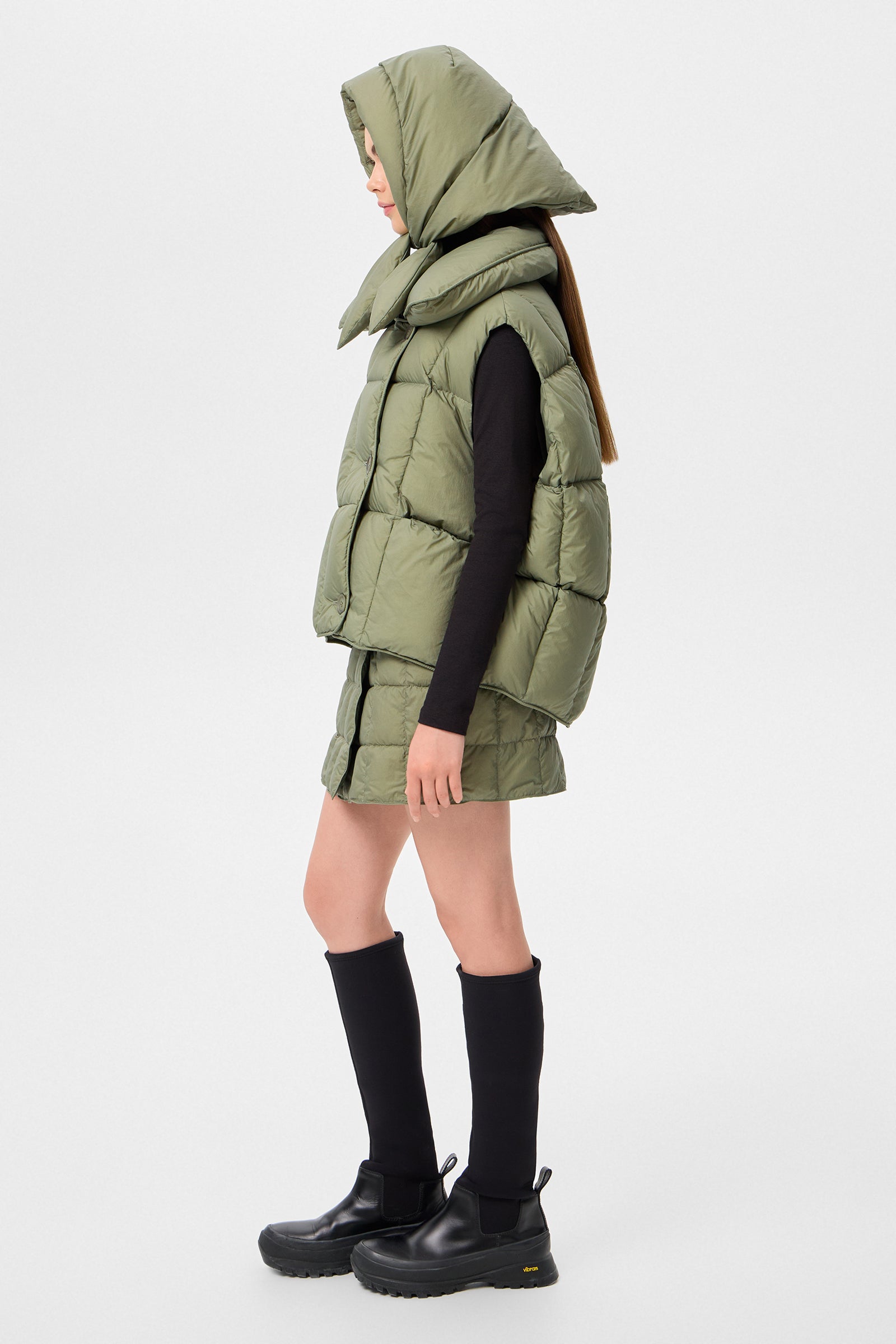 HUSTKA HOOD MICRO OLIVE GREEN