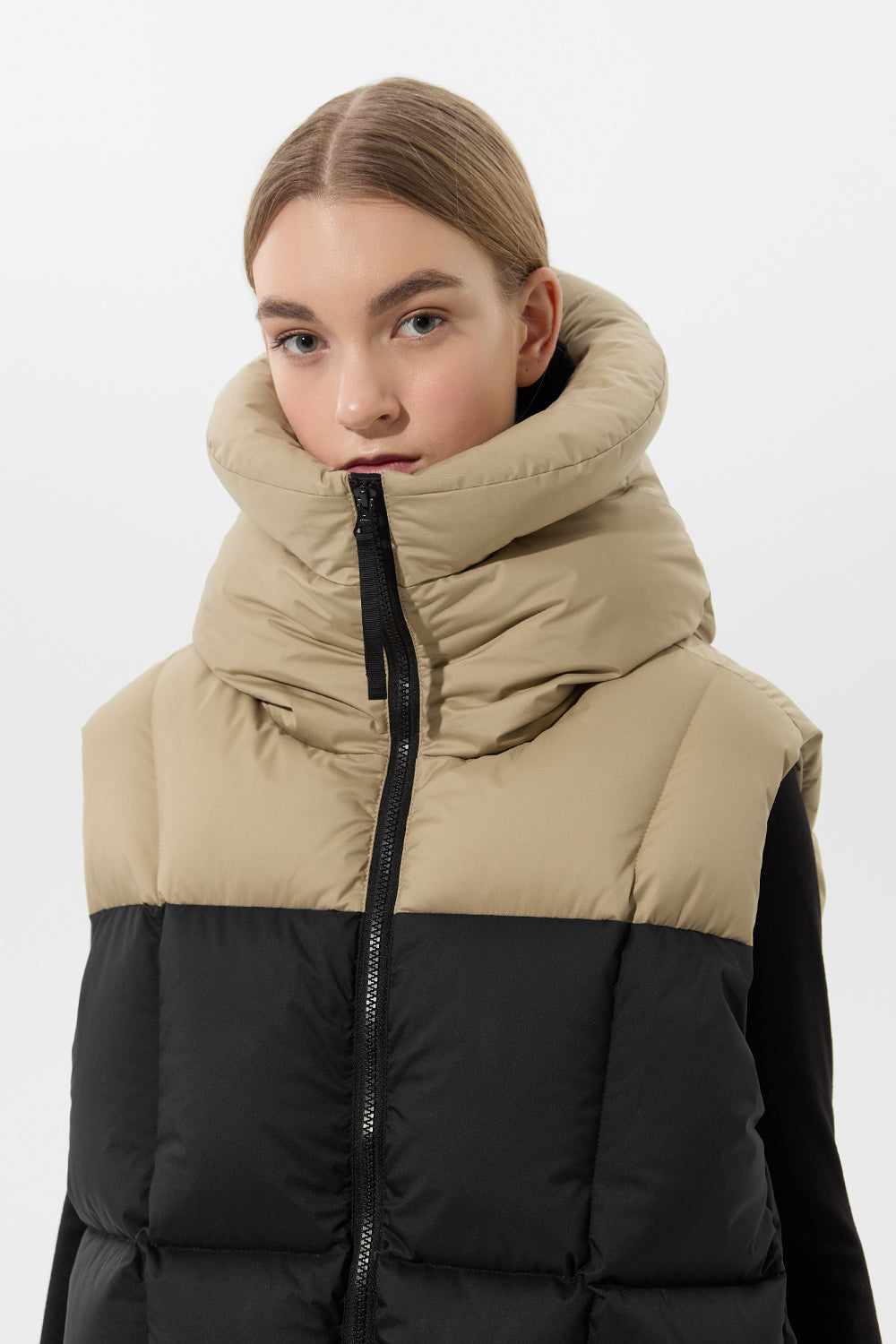 DOUBLE APRES SKI WENDY VEST TEC PT BEIGE + BLACK