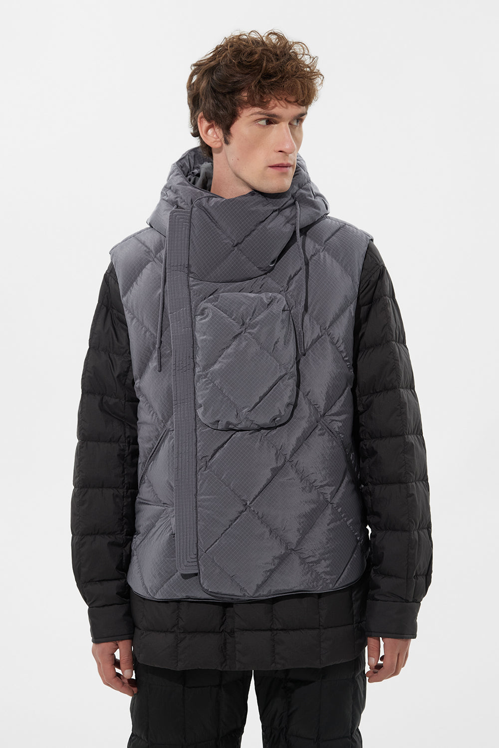 Atti Vest Man Rib Grey Violet