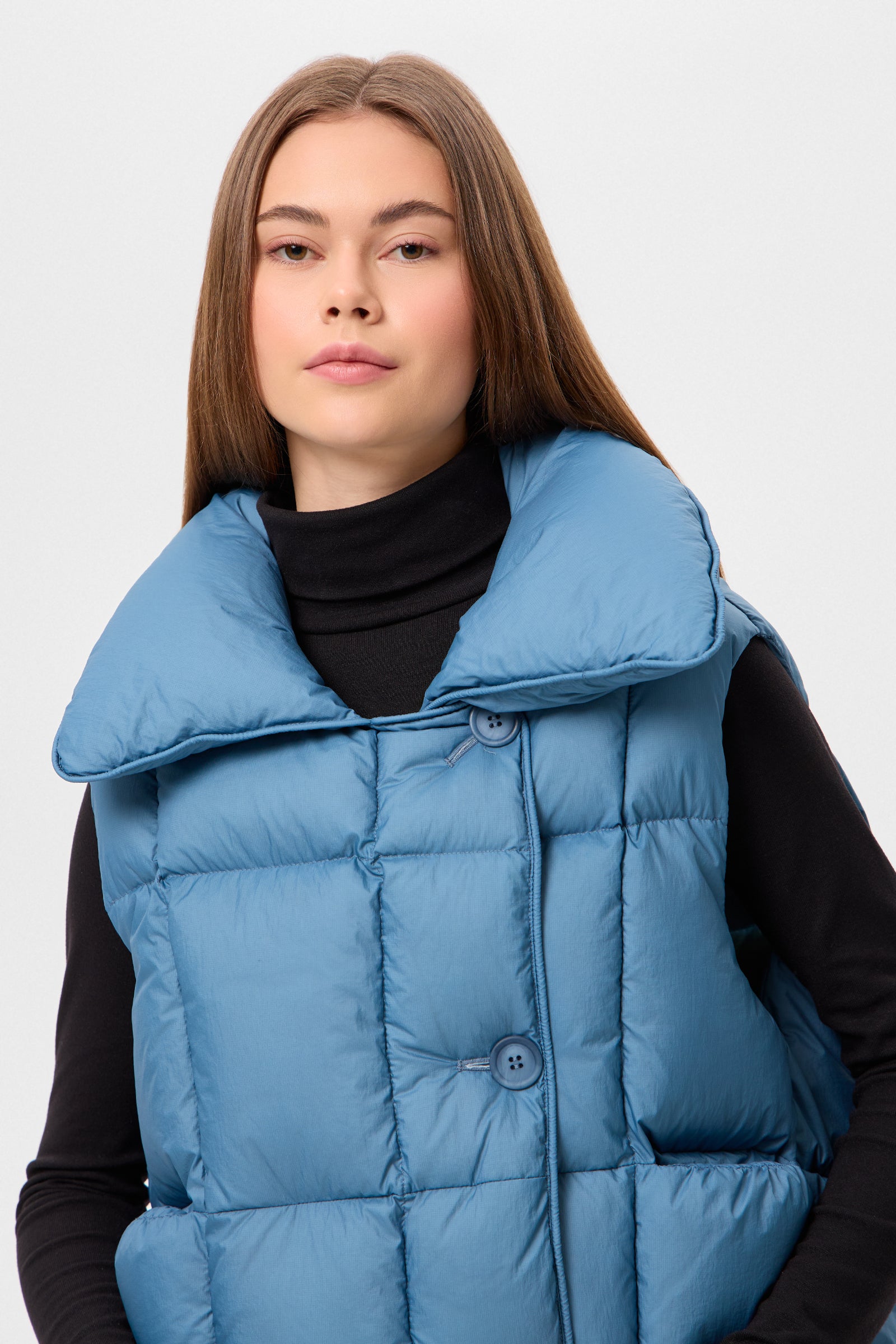 COZY CLOUD VEST MICRO STONE BLUE