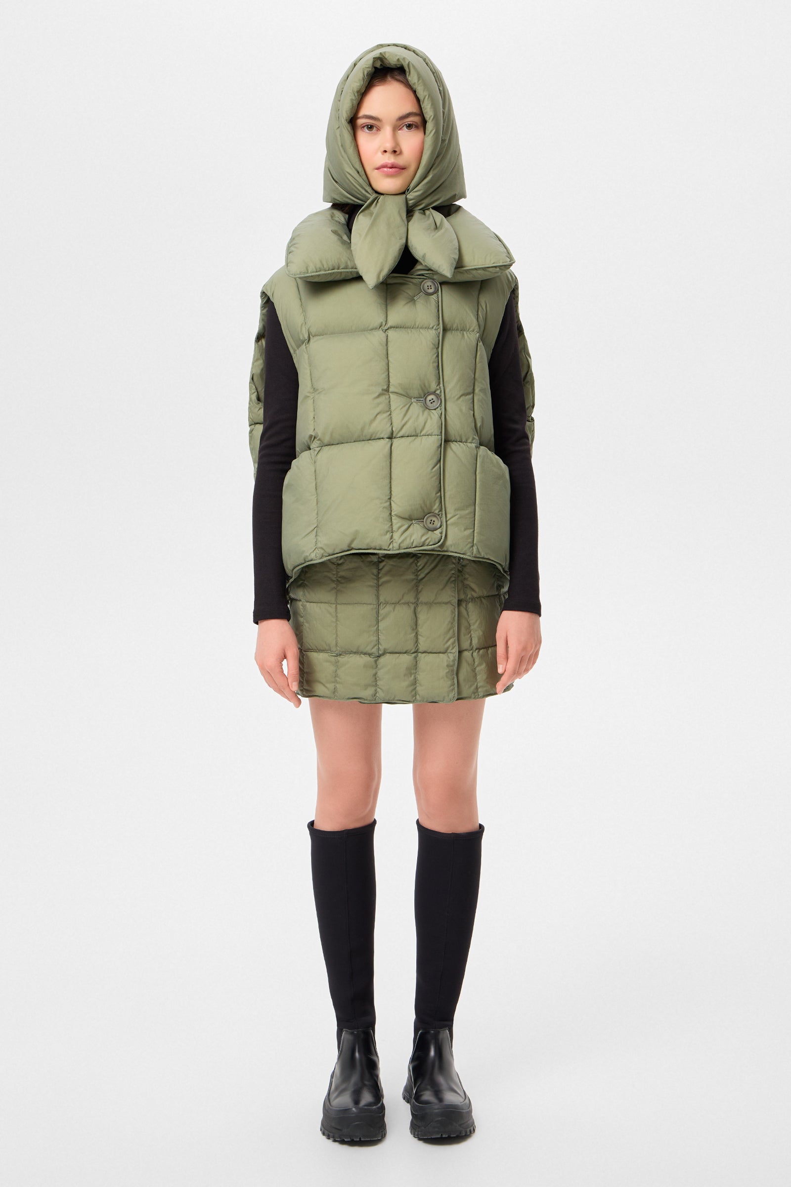 HUSTKA HOOD MICRO OLIVE GREEN