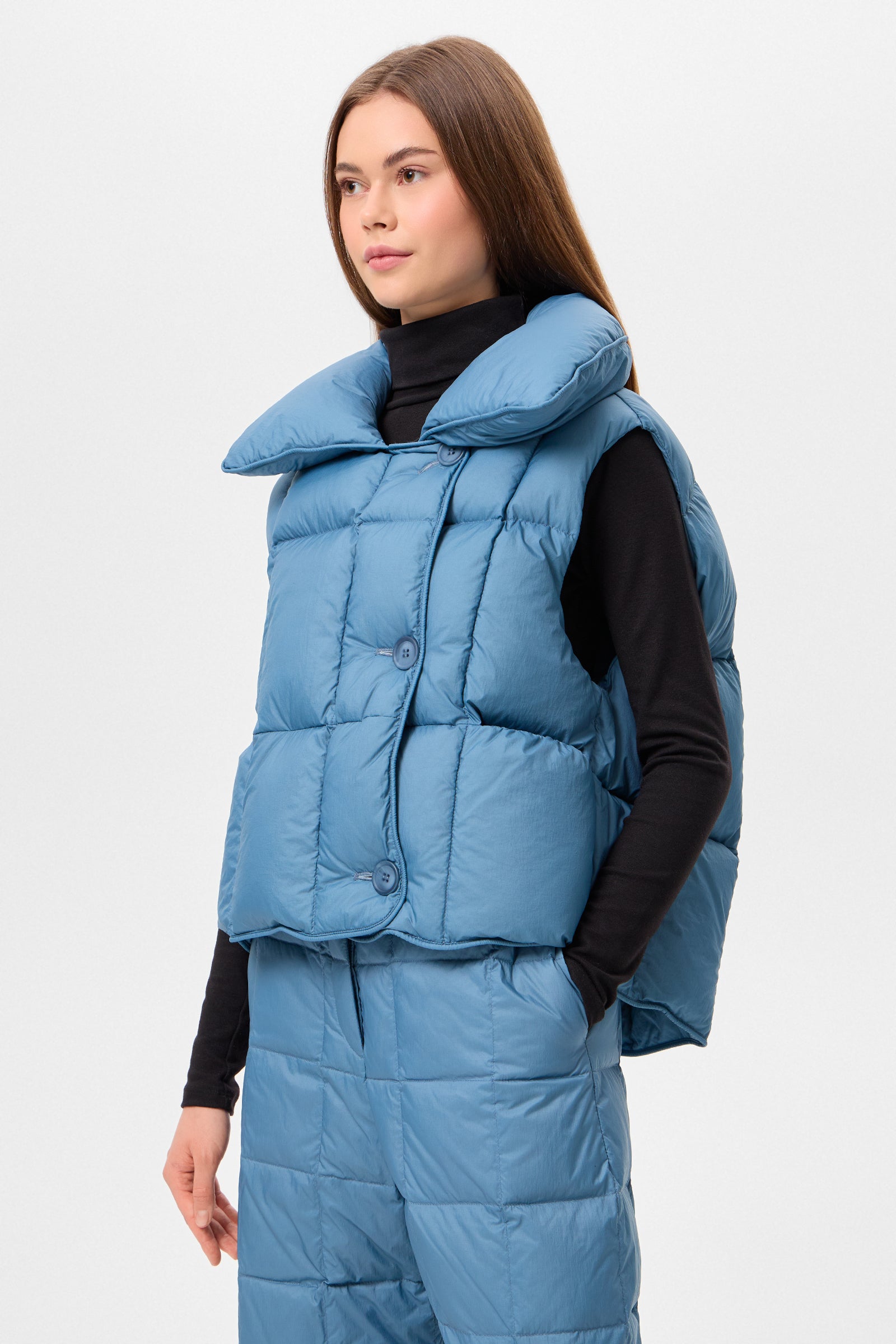COZY CLOUD VEST MICRO STONE BLUE