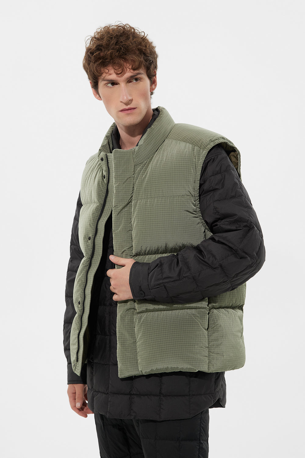 Cloud Vest Man Rib Khaki