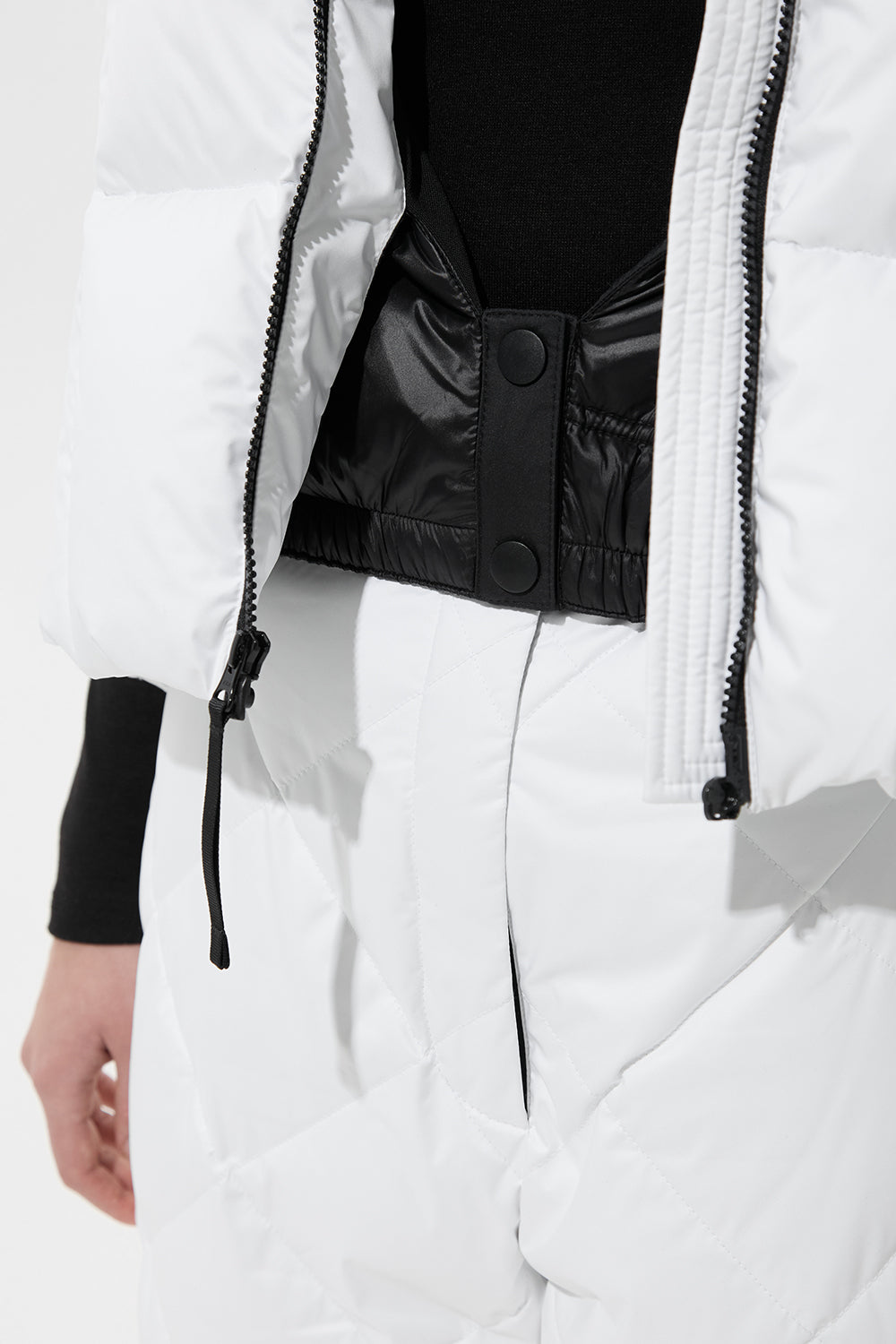 DOUBLE APRES SKI WENDY VEST TEC PT BLACK + WHITE