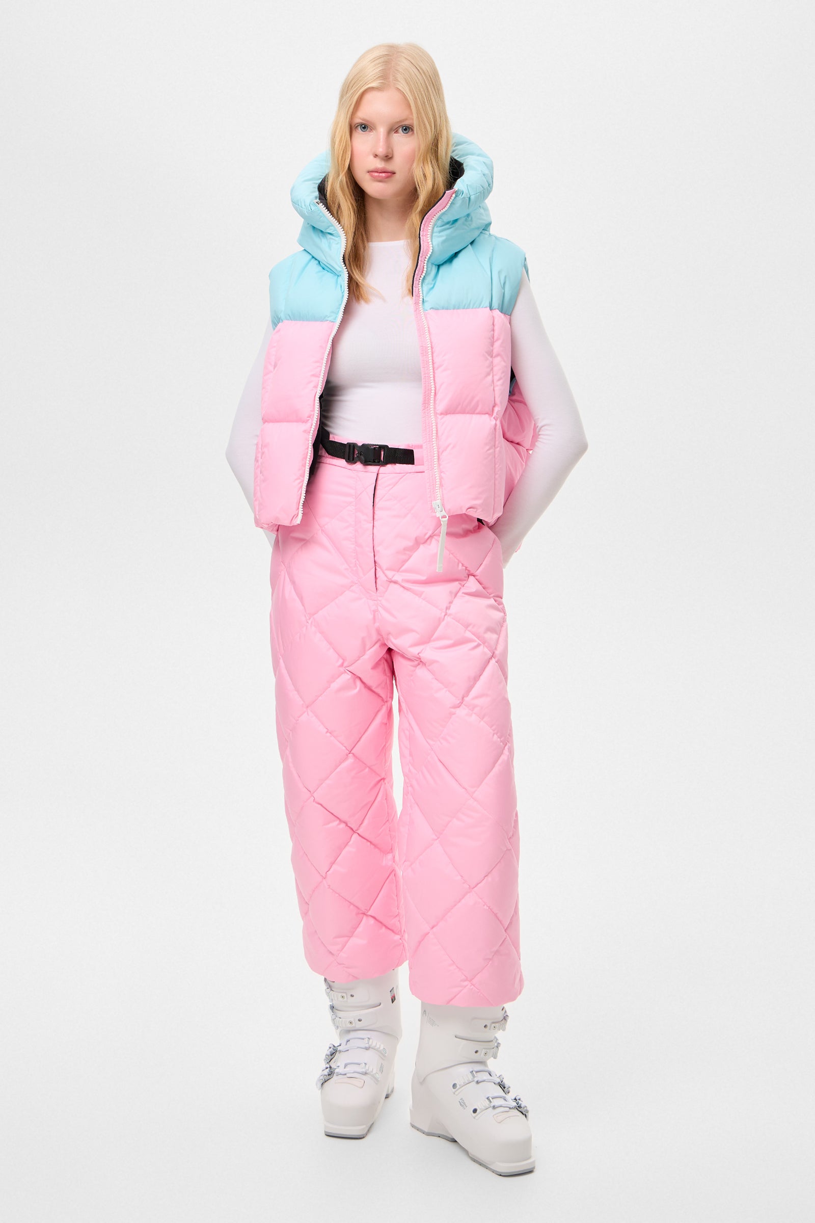 DOUBLE APRES SKI WENDY VEST TEC AQUA + PINK
