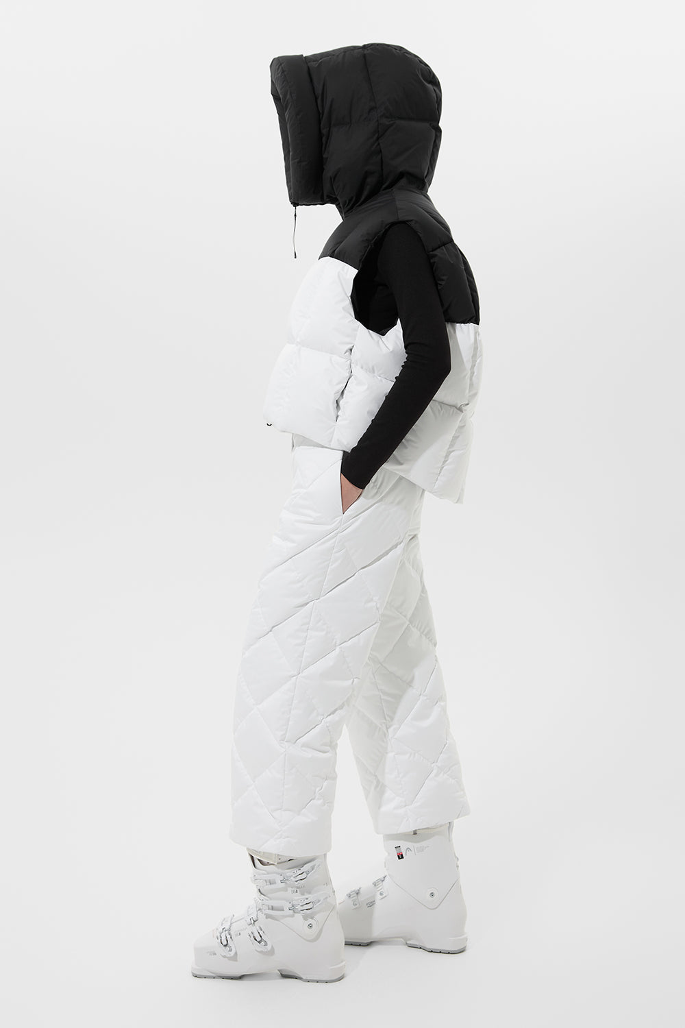 DOUBLE APRES SKI WENDY VEST TEC PT BLACK + WHITE