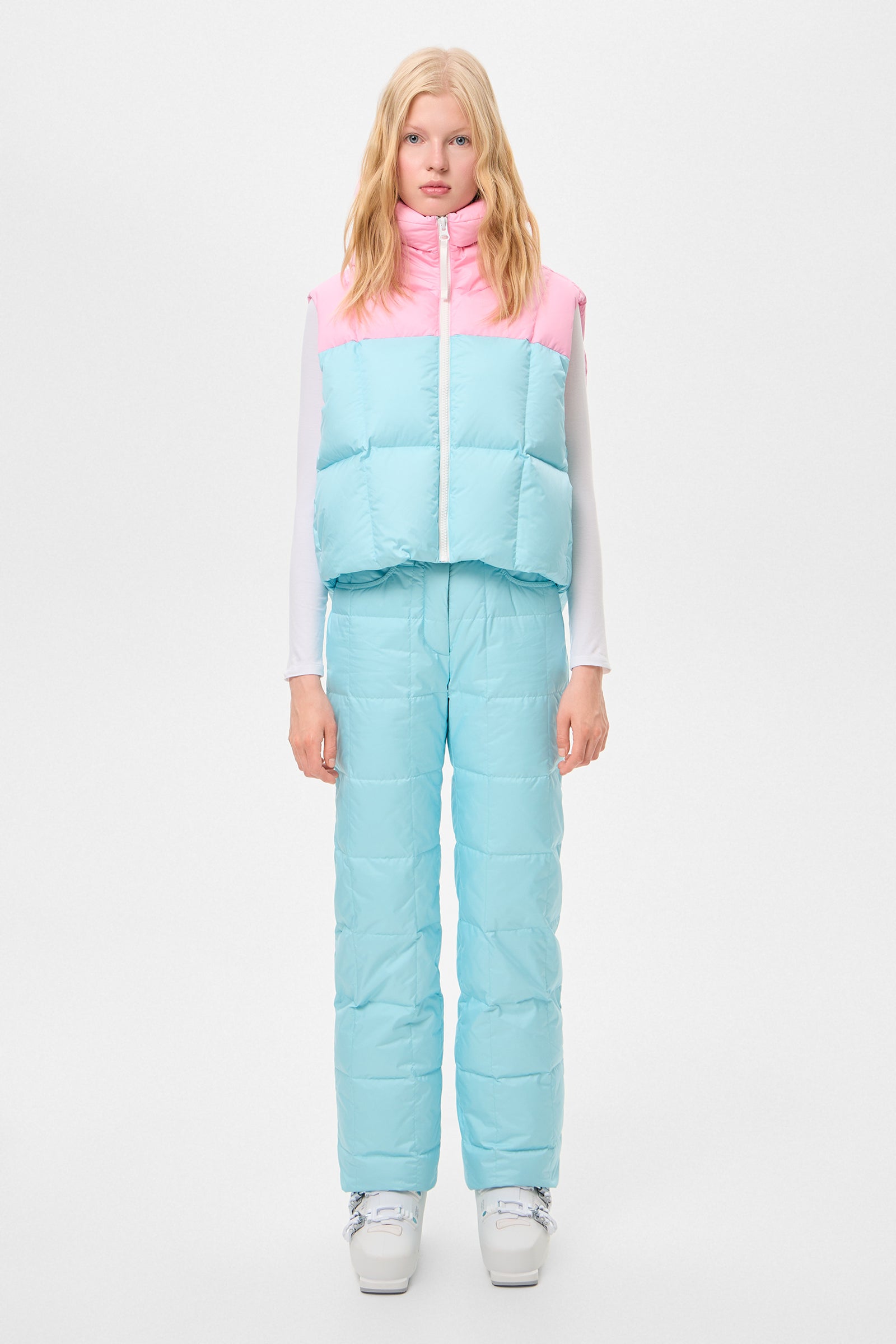 DOUBLE APRES SKI WENDY VEST TEC PINK + AQUA