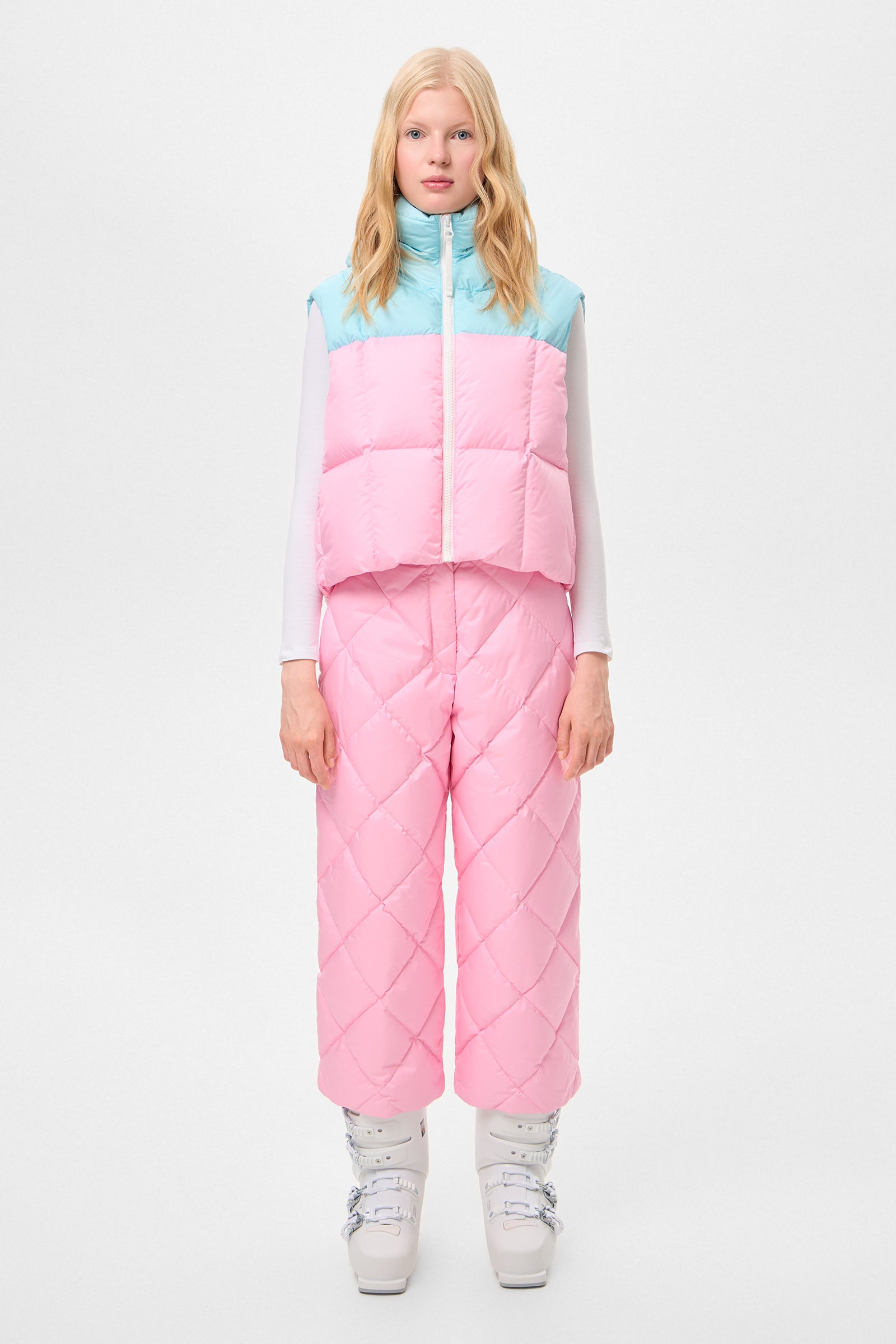 DOUBLE APRES SKI WENDY VEST TEC AQUA + PINK