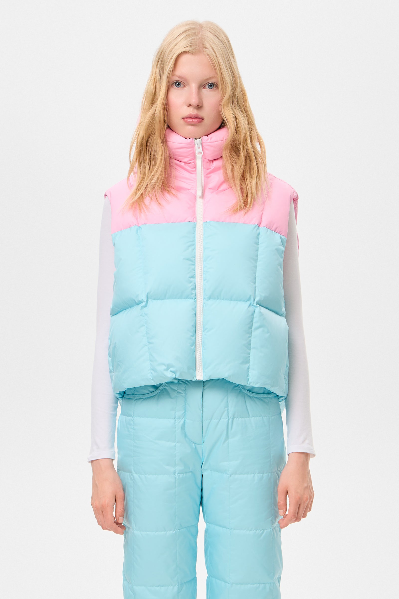 DOUBLE APRES SKI WENDY VEST TEC PINK + AQUA