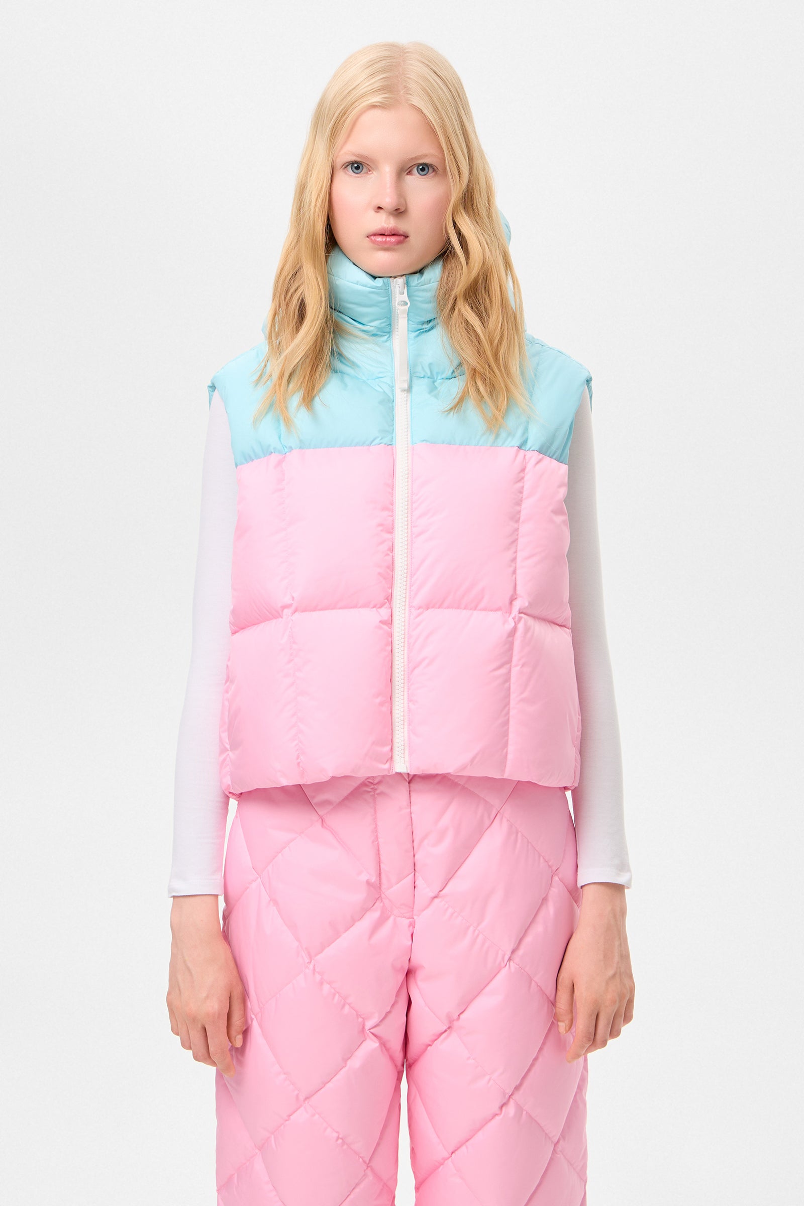DOUBLE APRES SKI WENDY VEST TEC AQUA + PINK