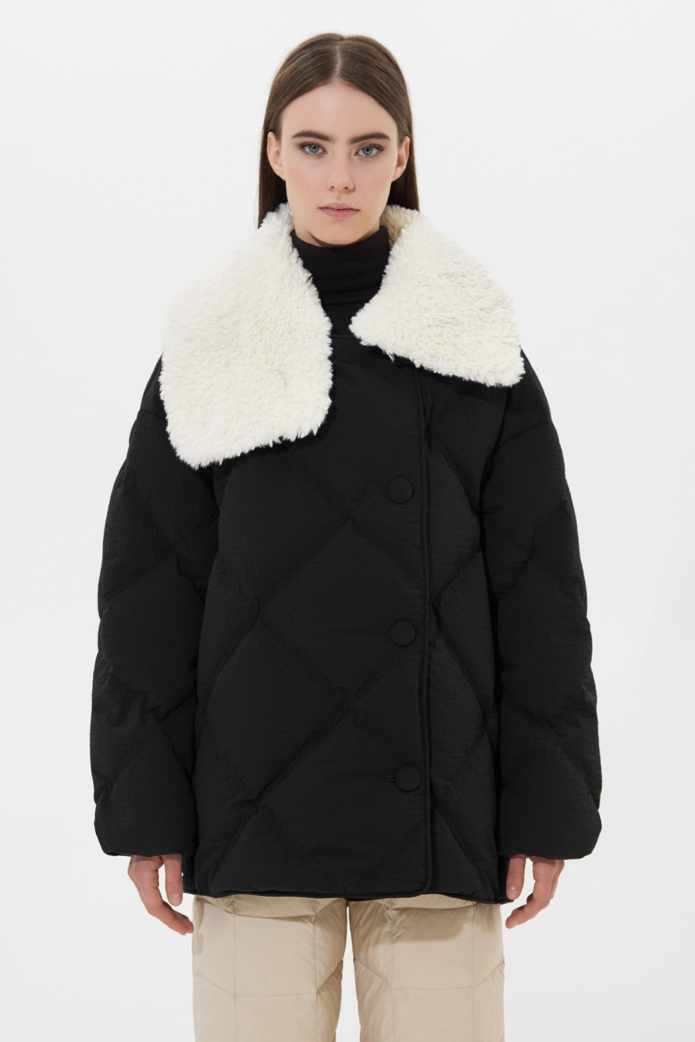 SHEARLING QUEEN STEFANIA BLACK