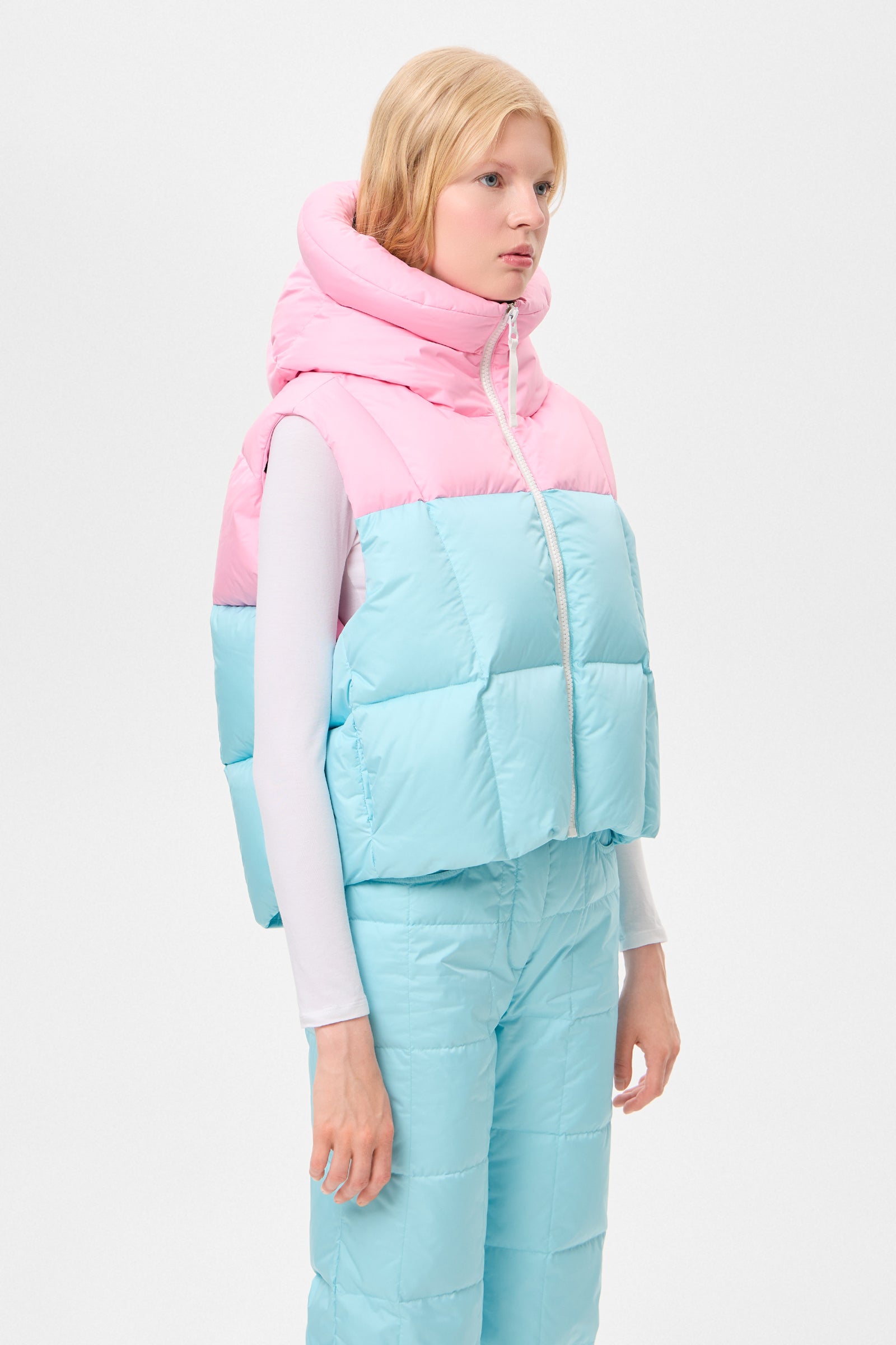 DOUBLE APRES SKI WENDY VEST TEC PINK + AQUA
