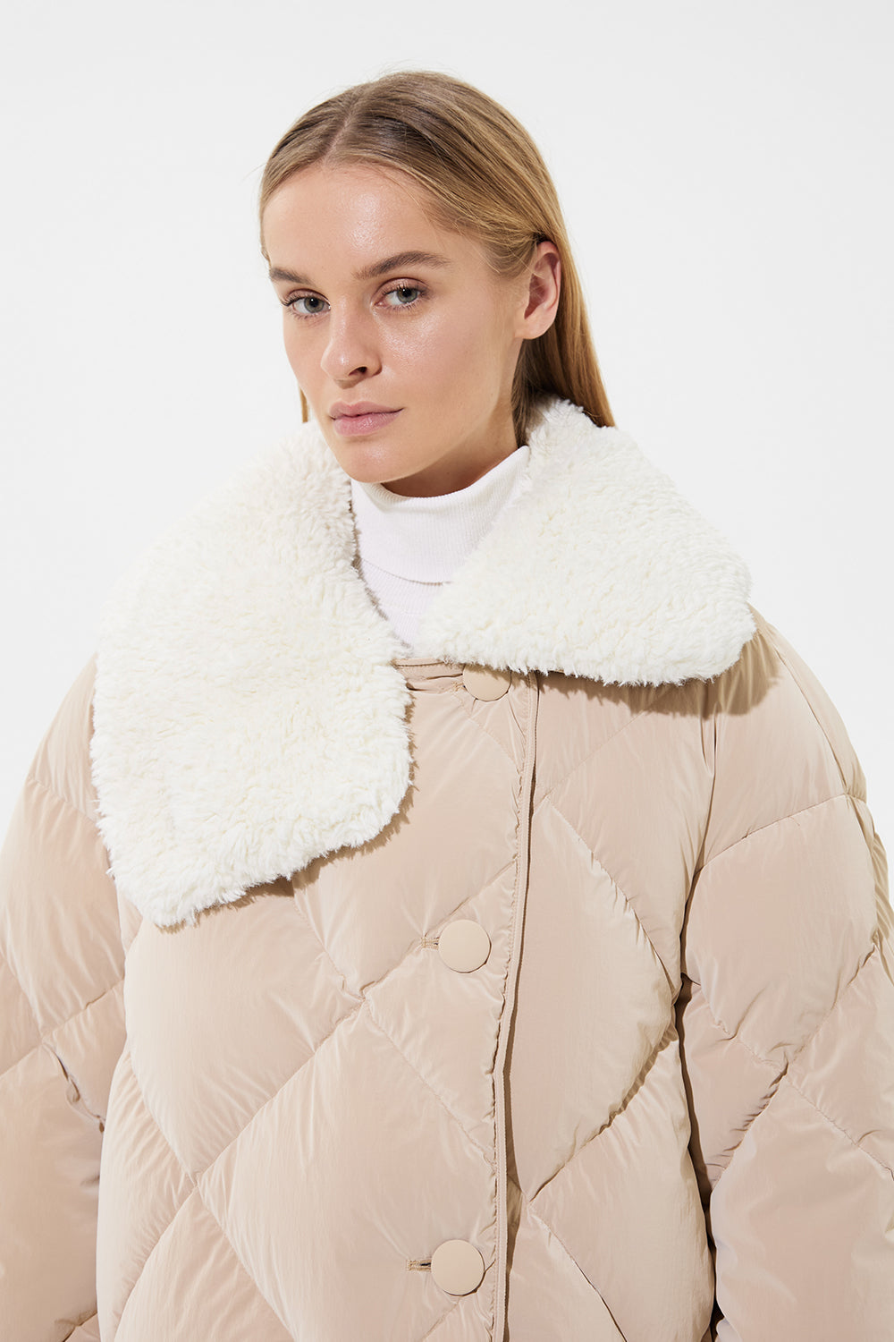 Shearling Queen Jacket Powder Ivory