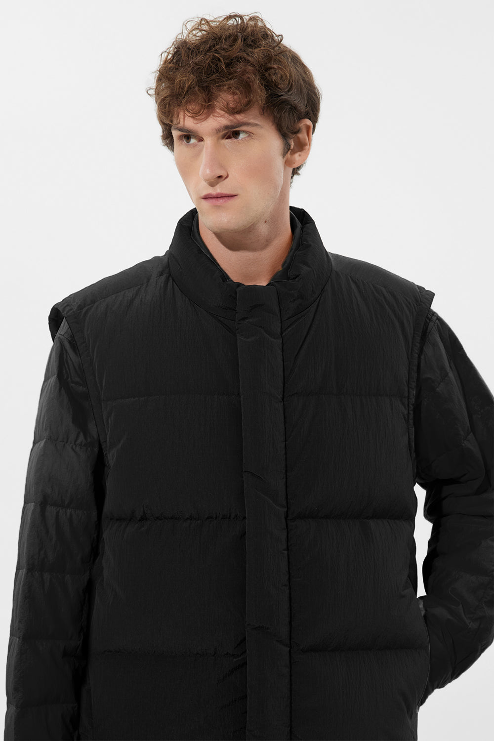 Cloud Vest Man Rib Black