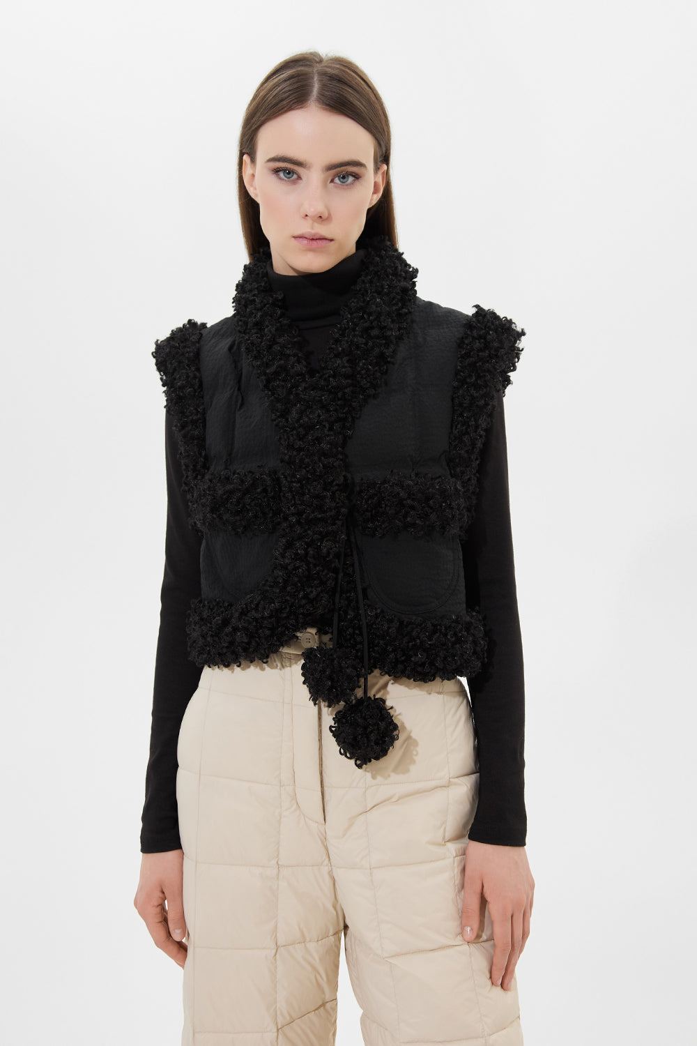 Cropped Keptar Vest Stefania Black