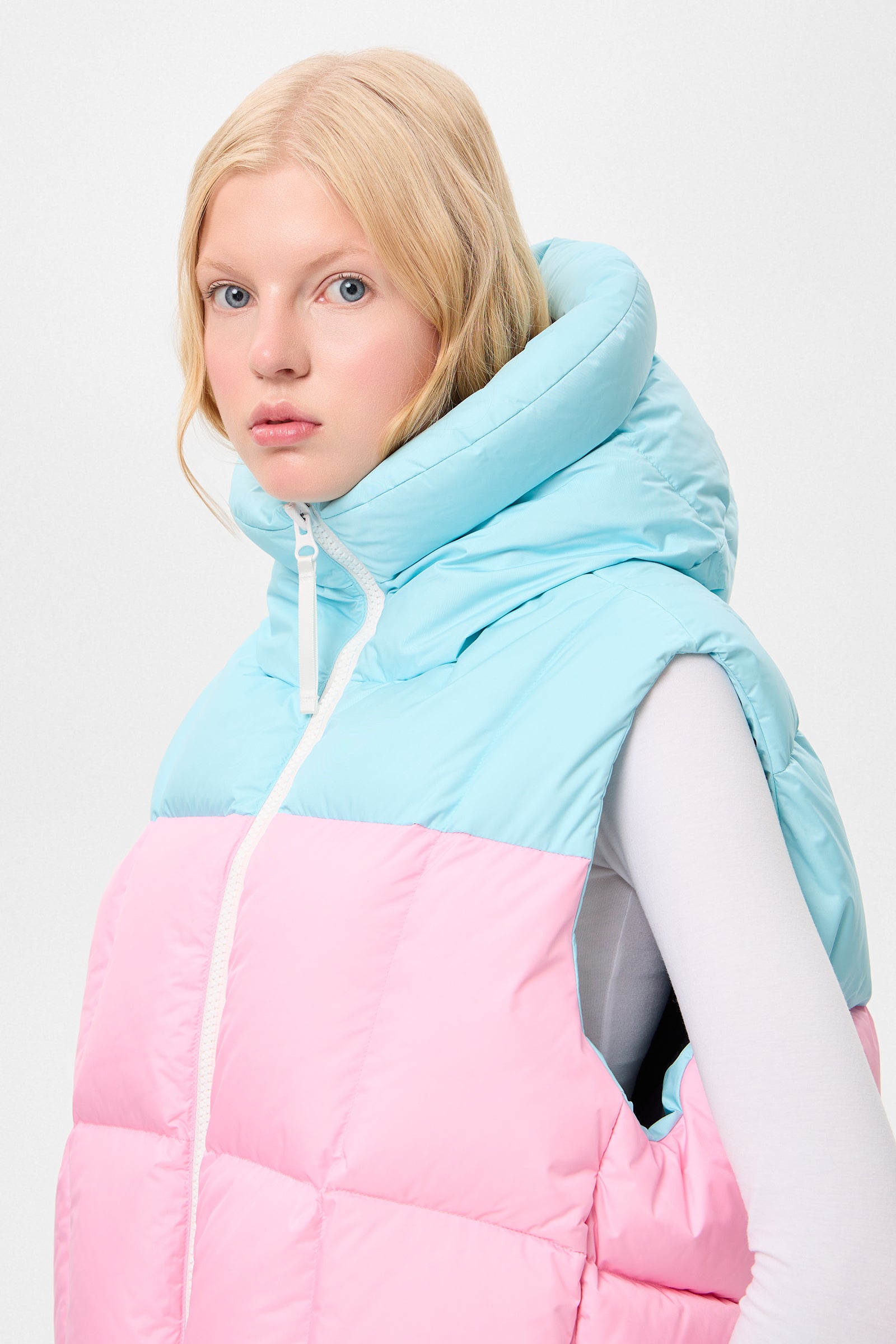 DOUBLE APRES SKI WENDY VEST TEC AQUA + PINK
