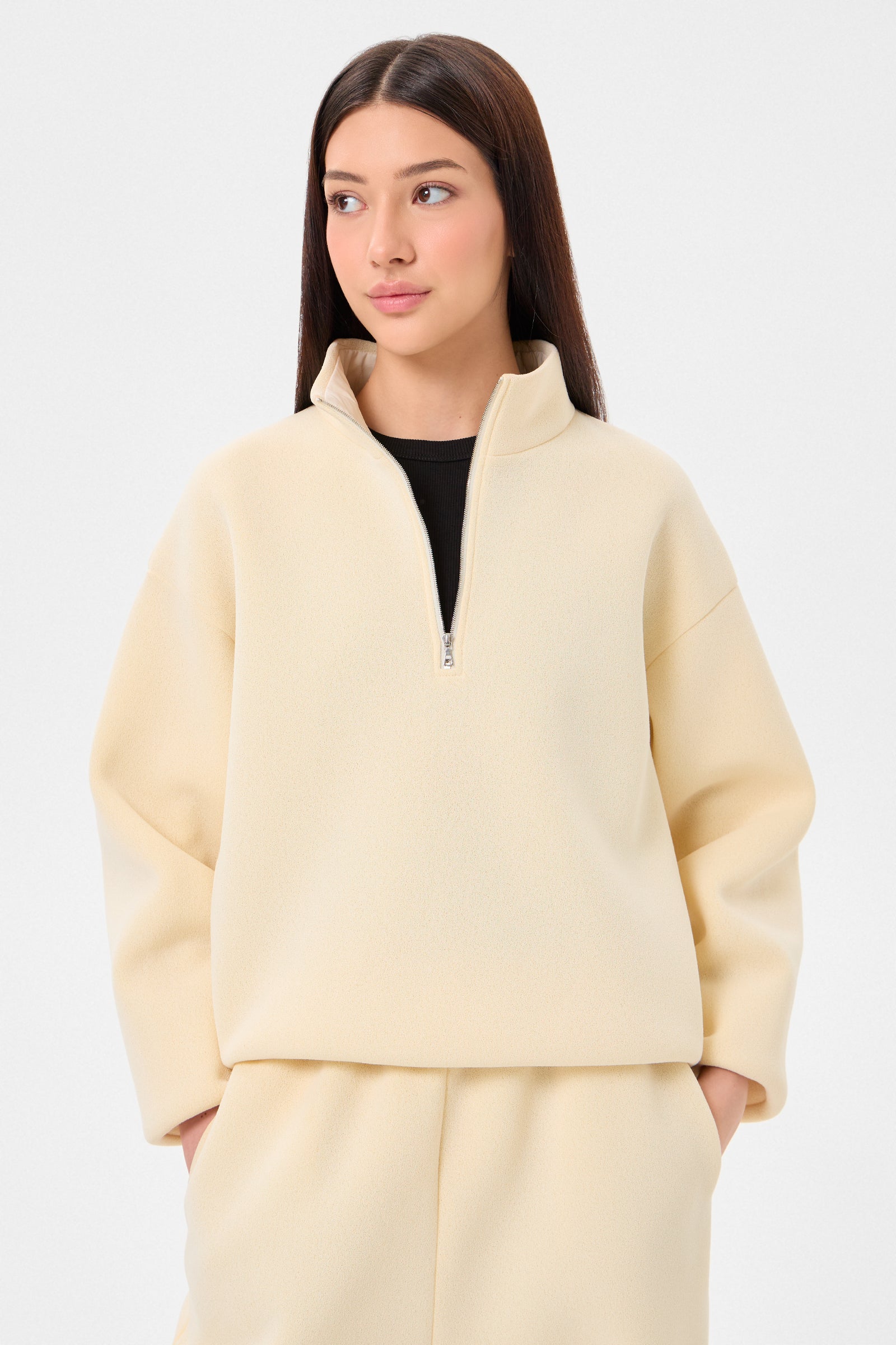Rocky Half Zip Foam Beige