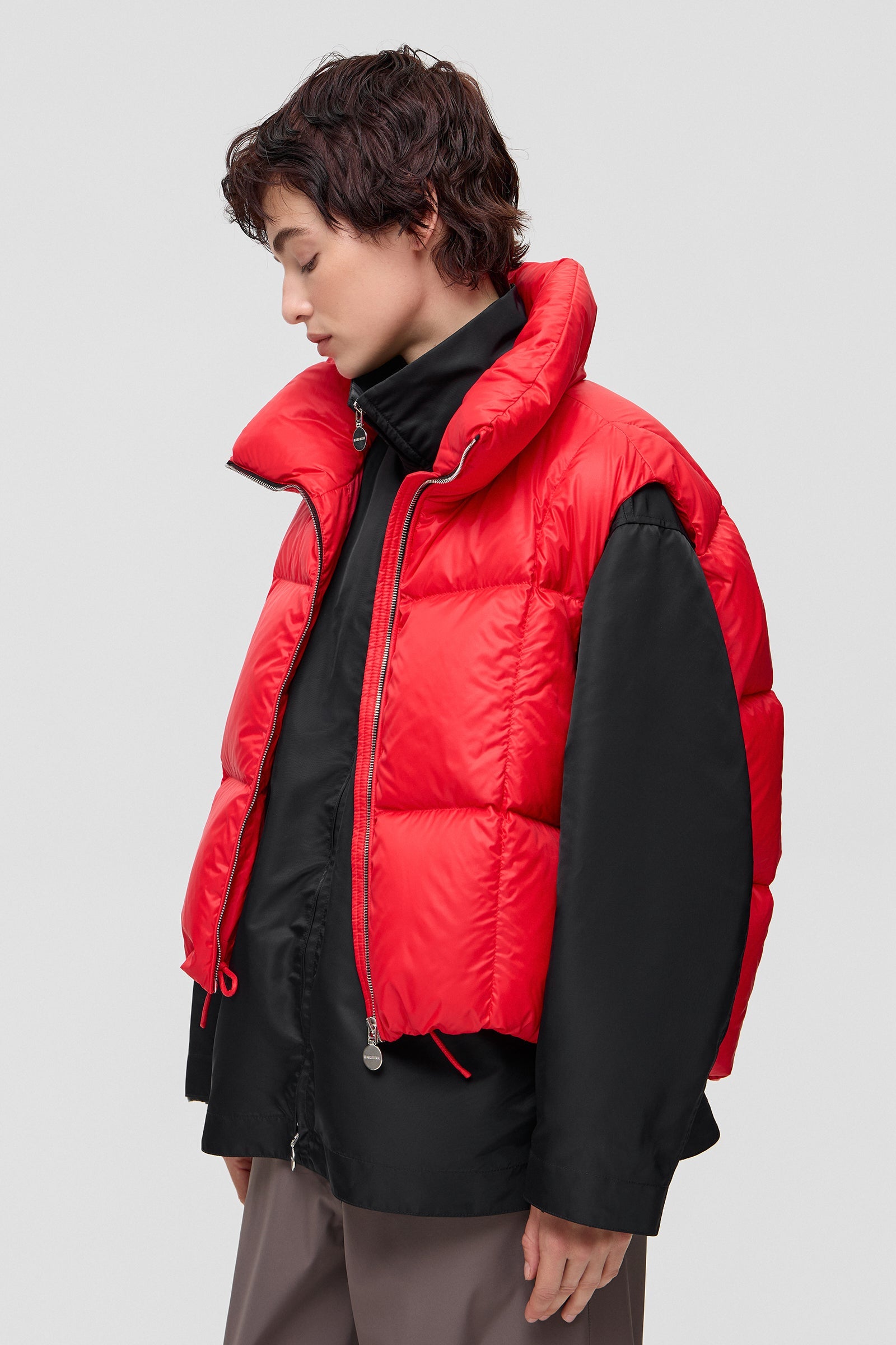 ZIP VEST KISS RED